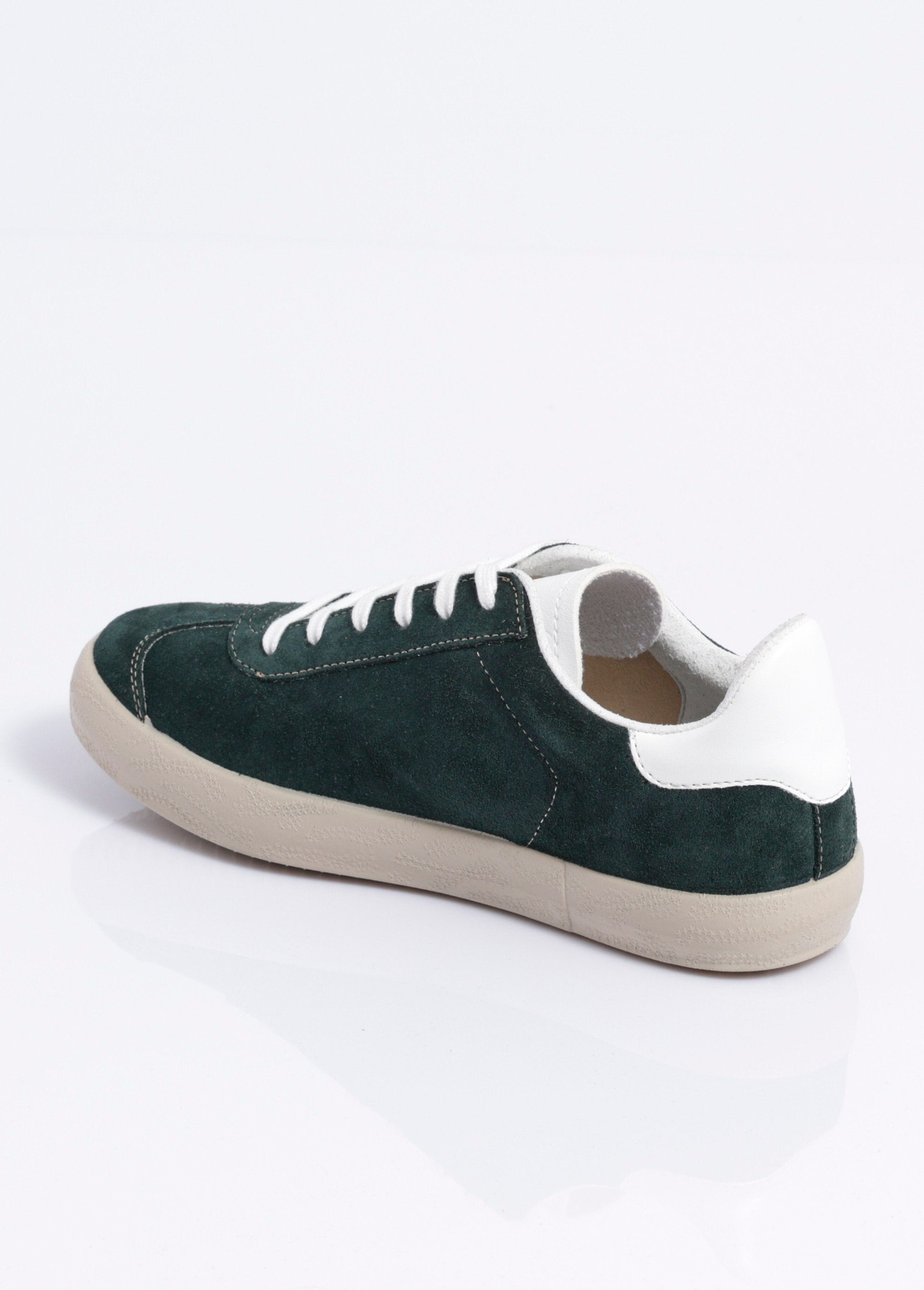 Baskets_unies_compensées_cuir_à_lacets_Vert_DO1_slim