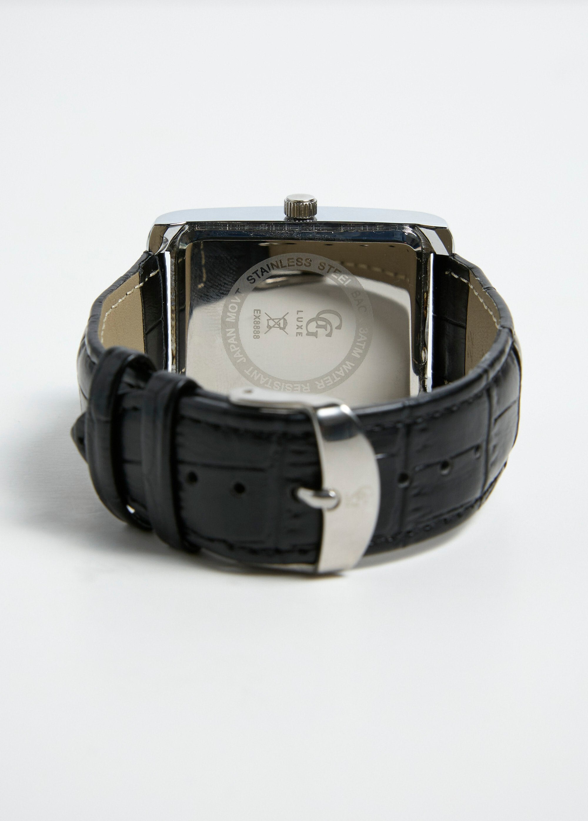 Rectangular_stainless_steel_and_crocodile-style_leather_watch_Black_DE2_slim