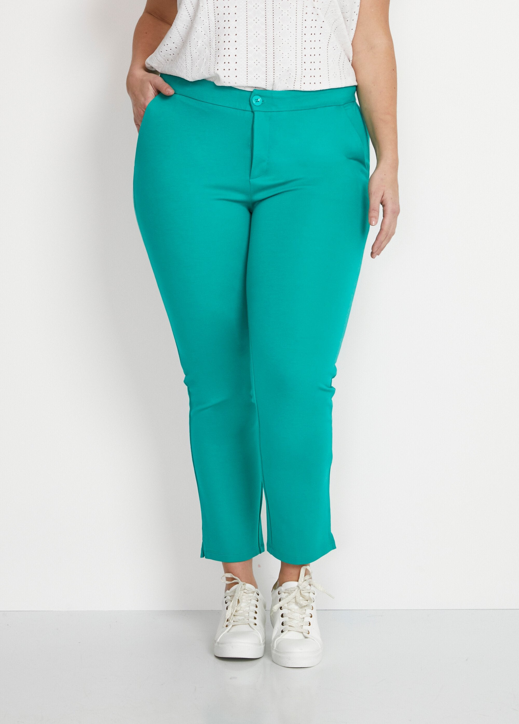 Milano_knit_7/8_straight_pants_Green_FA1_curvy