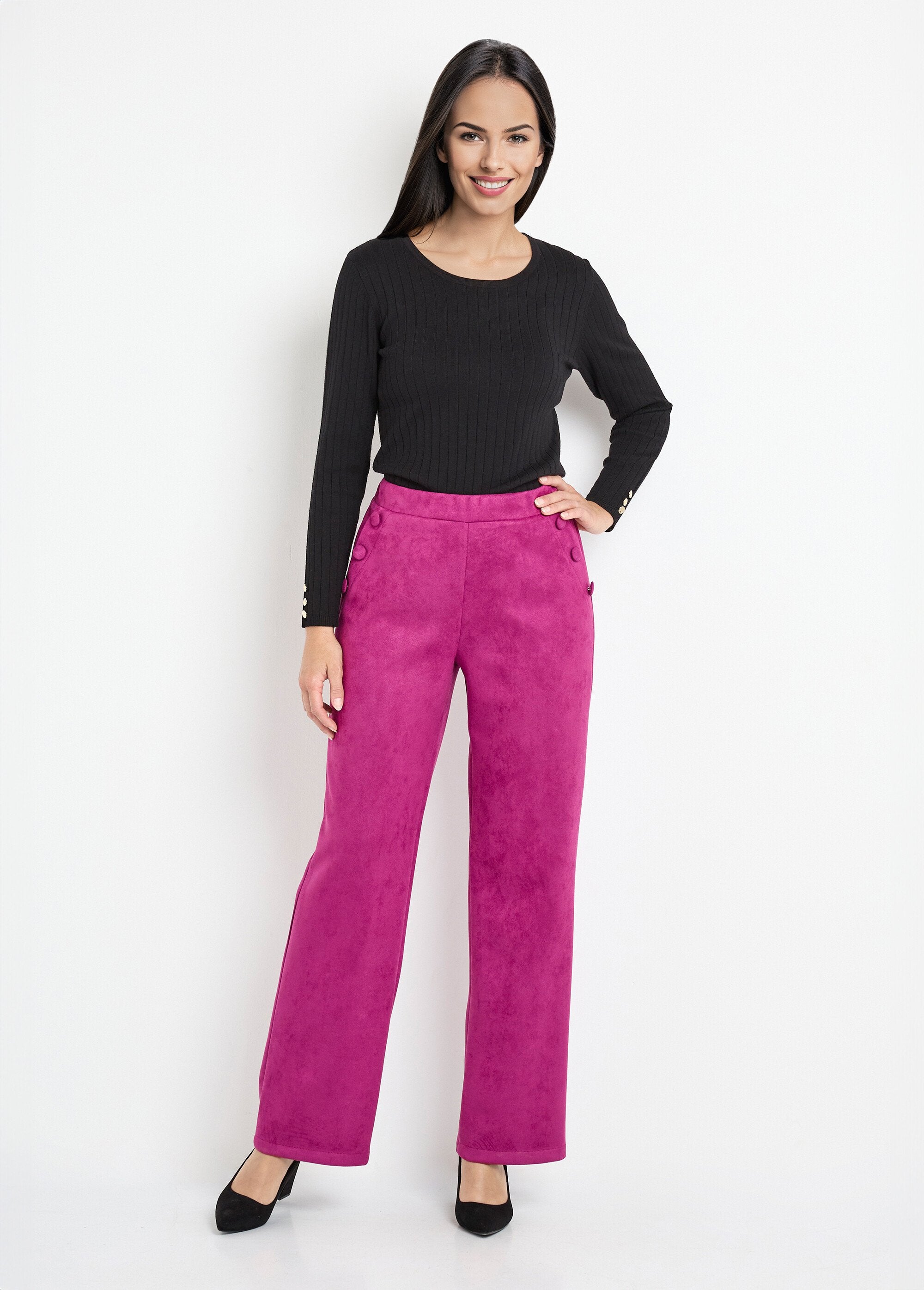Straight-leg_trousers_with_elasticated_waistband_in_suede_fabric_Cassis_SF1_slim
