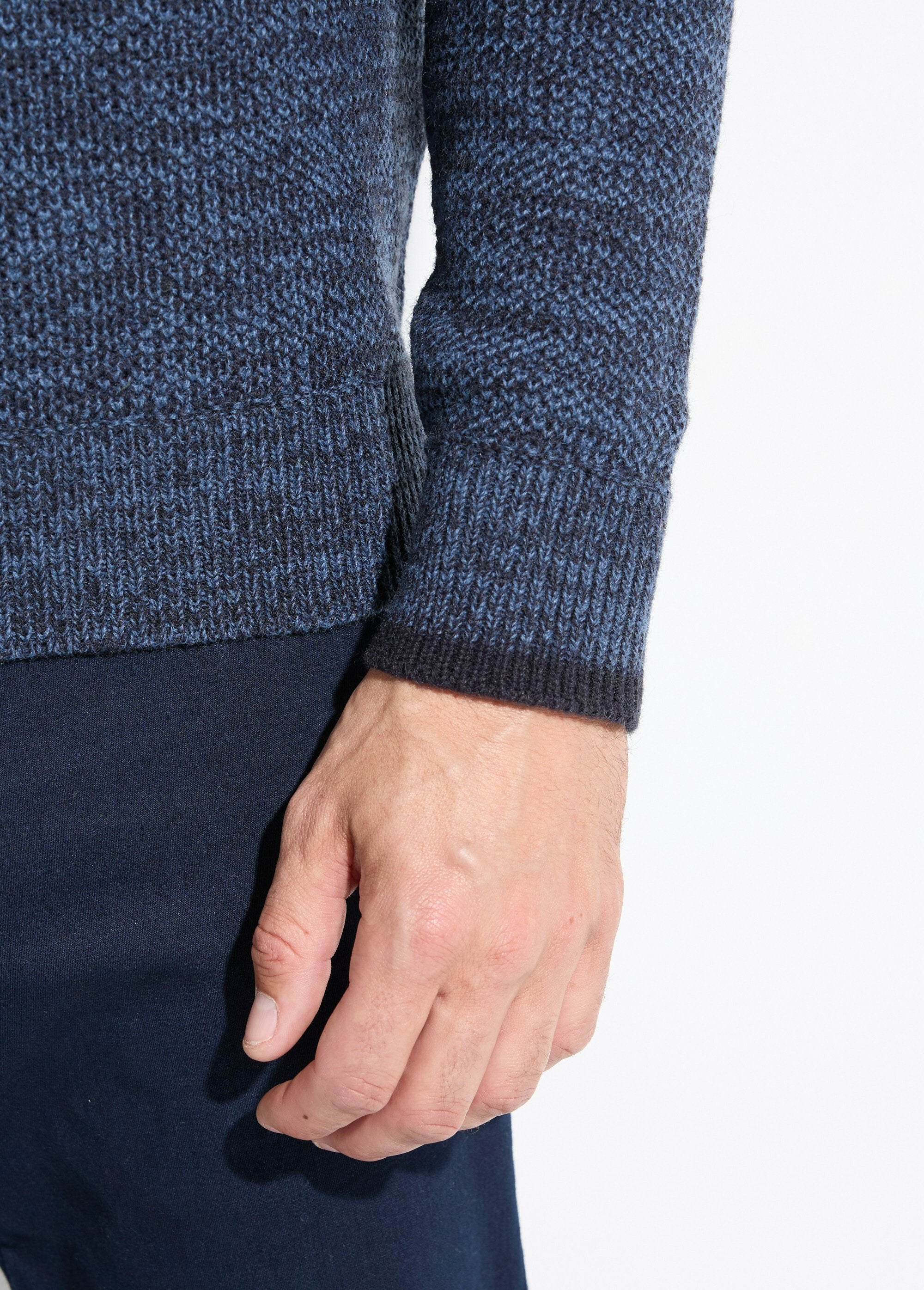 High-neck_zipped_sweater_in_heathered_wool_knit_Blue_DE2_slim