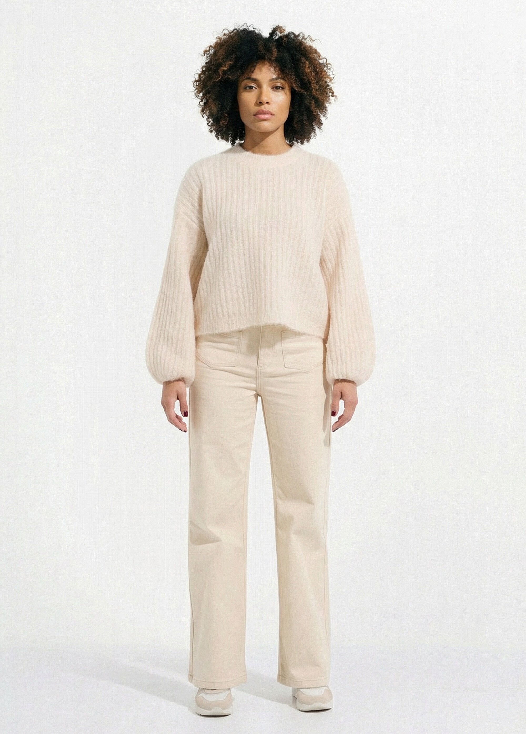 Loose_knit_sweater_with_puff_sleeves_Beige_SF1_slim