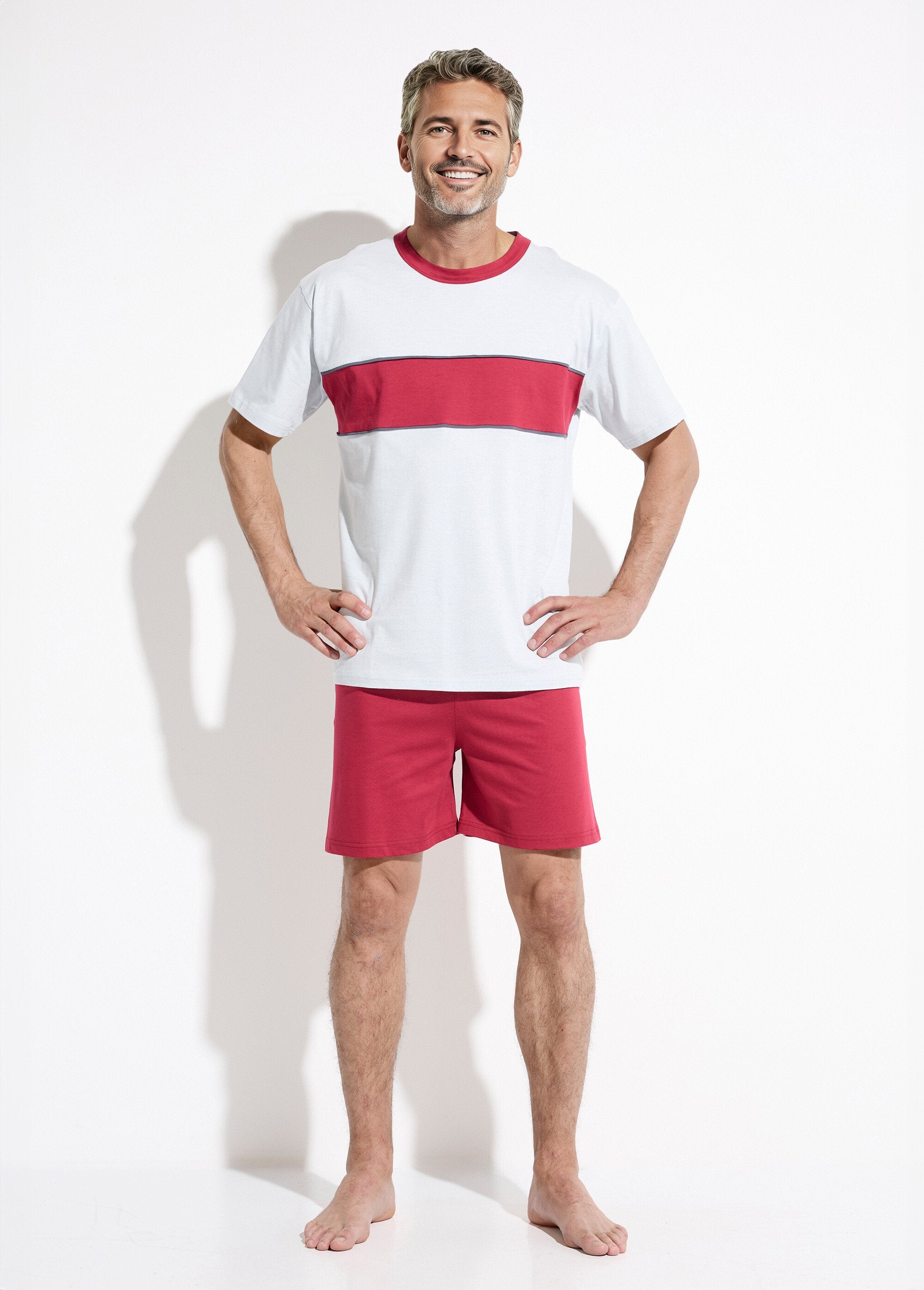 Two-tone_cotton_short_pajamas_Bordeaux_FA1_slim