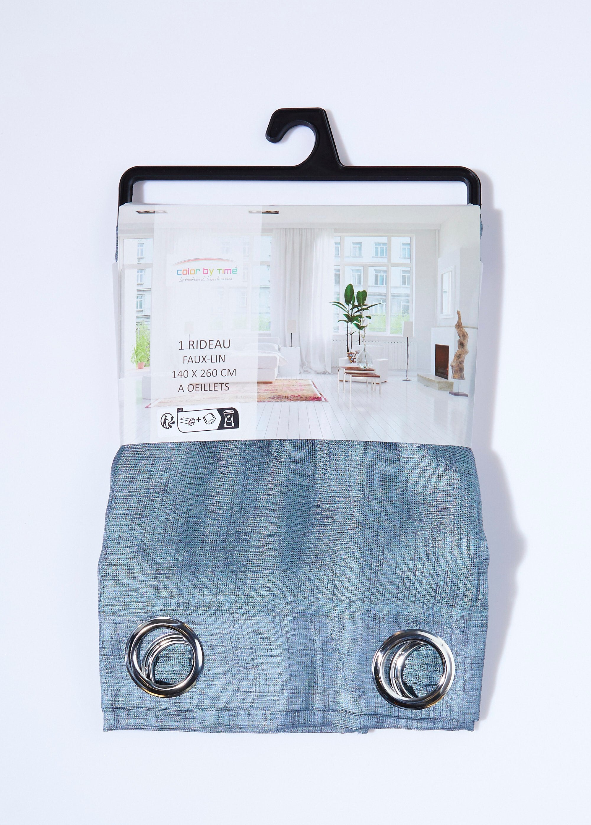 Single-panel_curtain_with_eyelets,_mottled_weave_Blue_gray_DE2_slim