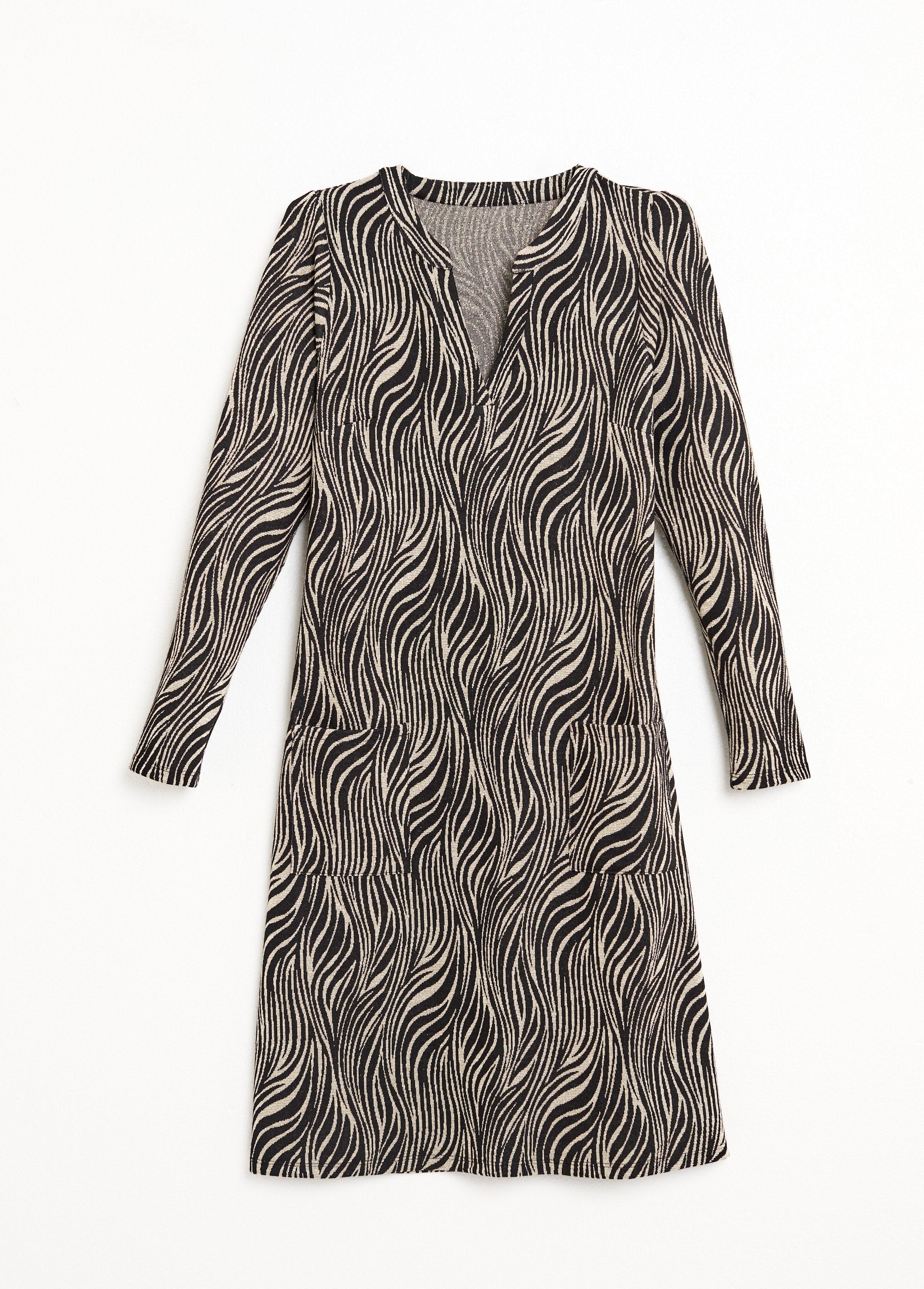 Short_loose_zebra_jacquard_dress_Black_and_white_AP1_slim