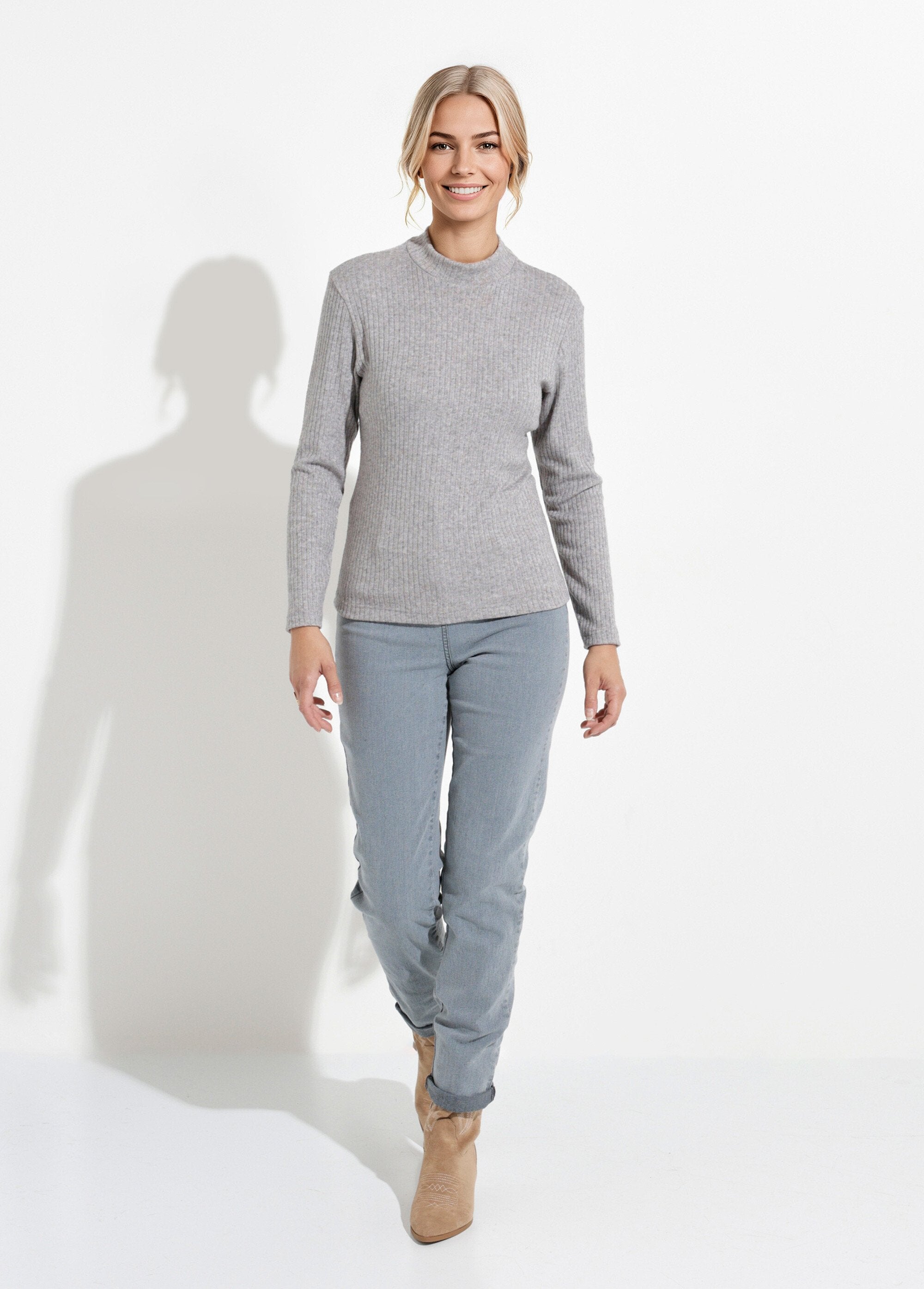 Ribbed_knit_long-sleeved_high-neck_T-shirt_Heather_gray_SF1_slim