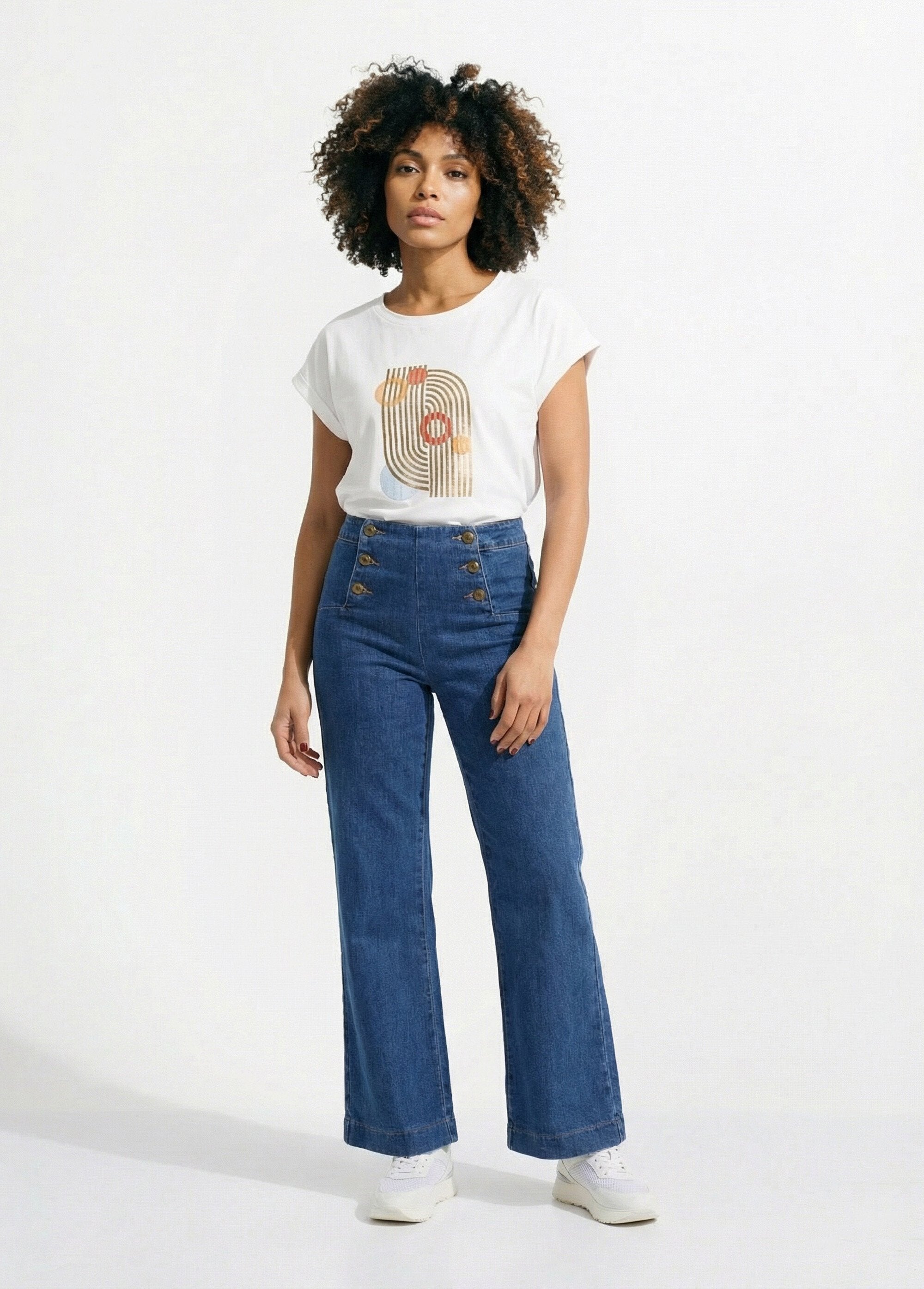 T-shirt_coton_avec_sérigraphie_Art_déco_Blanc_SF1_slim