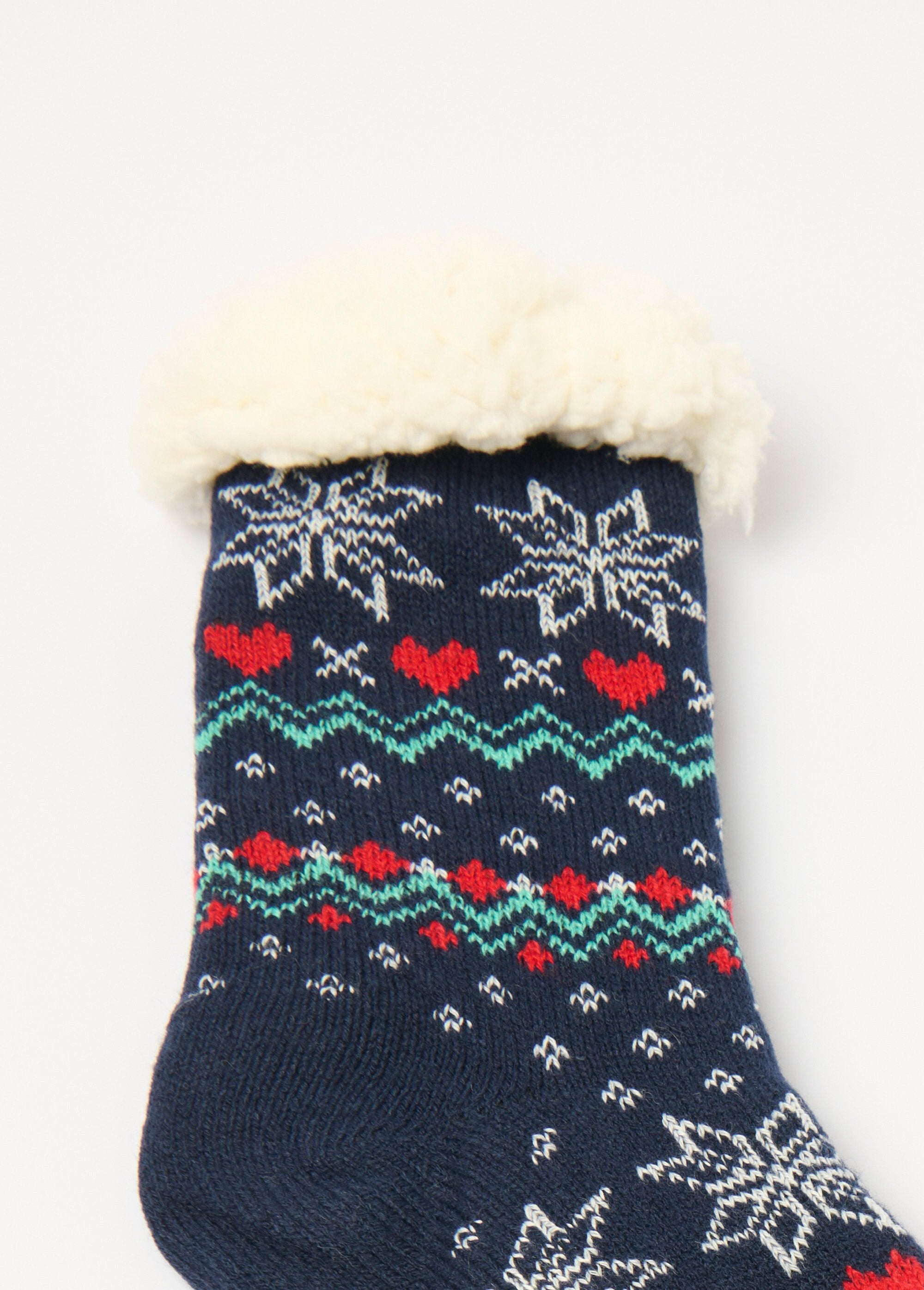Chaussettes_chaudes_intérieur_polaire_Bleu_DE3_slim