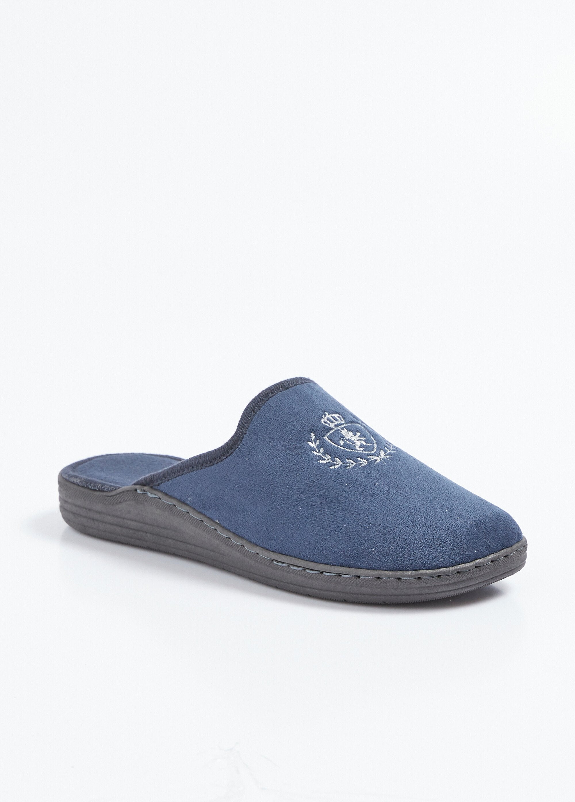 Comfortable_width_mule_slippers_in_embroidered_velvety_textile_Marine_FA1_slim