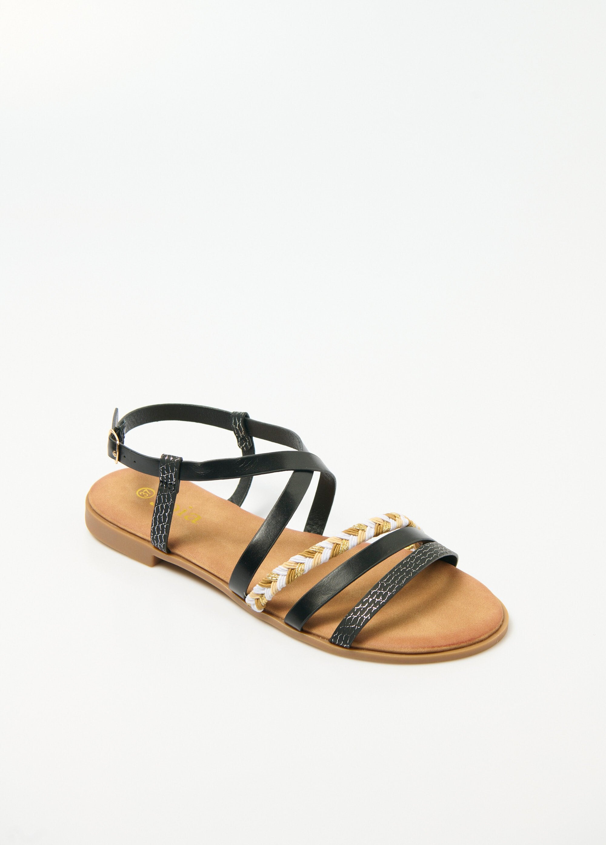 Joia®_-_Multi-material_sandals_with_straps_Black_and_silver_FA1_slim