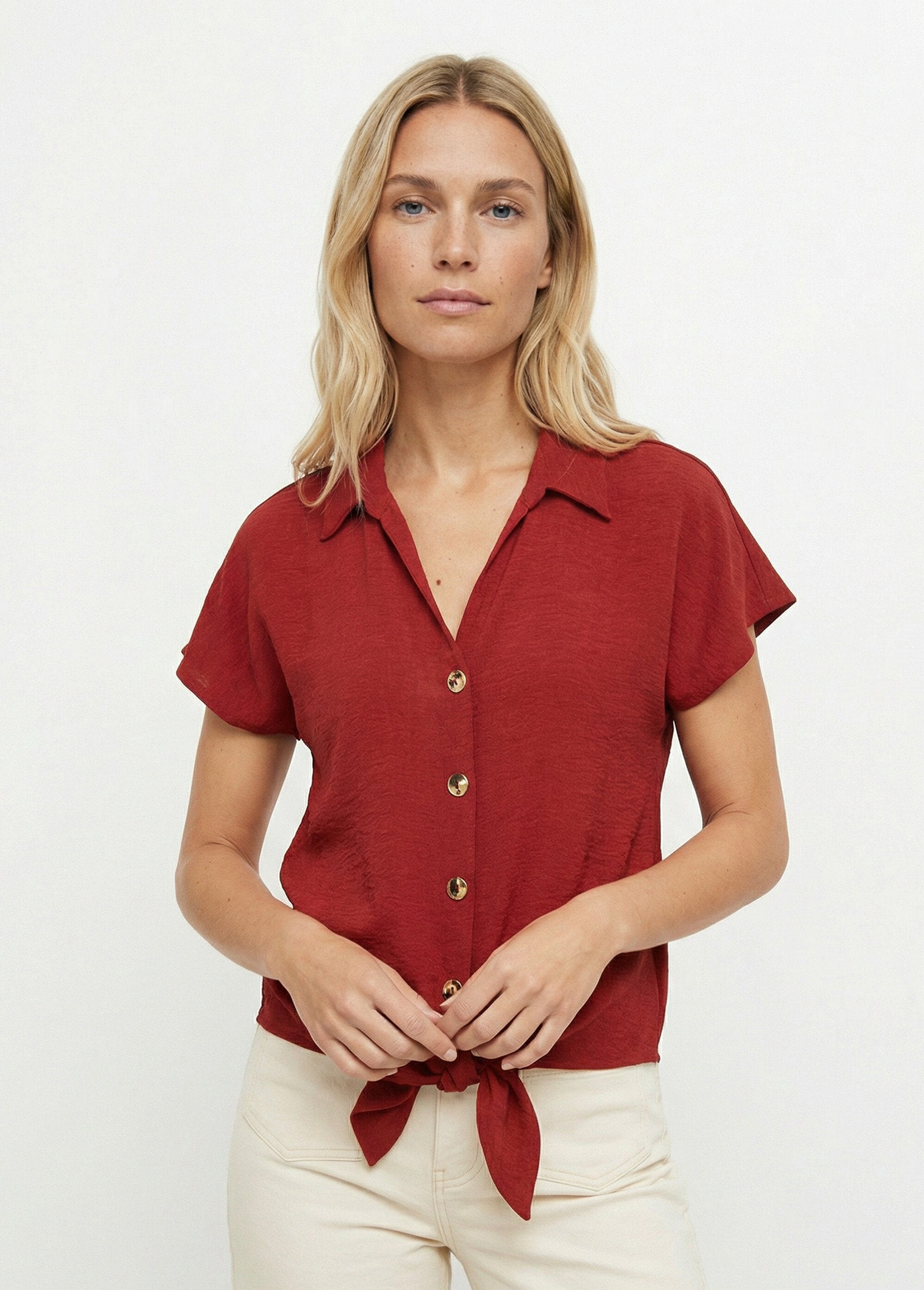 Chemisier_manches_courtes,_noué_taille_Terracota_FA1_slim