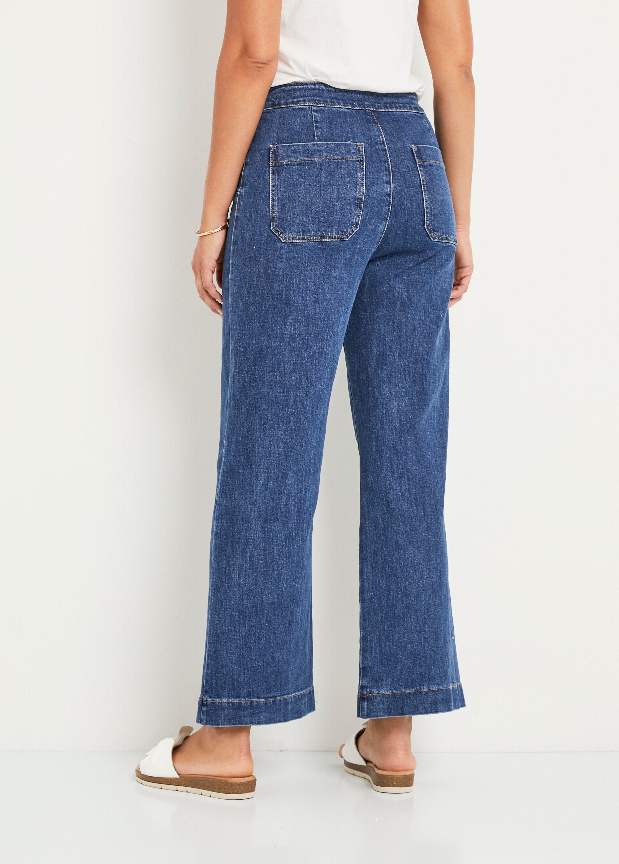 Jean_flare_extensible_taille_effet_pont_Bleu_stone_fonce_DO1_slim