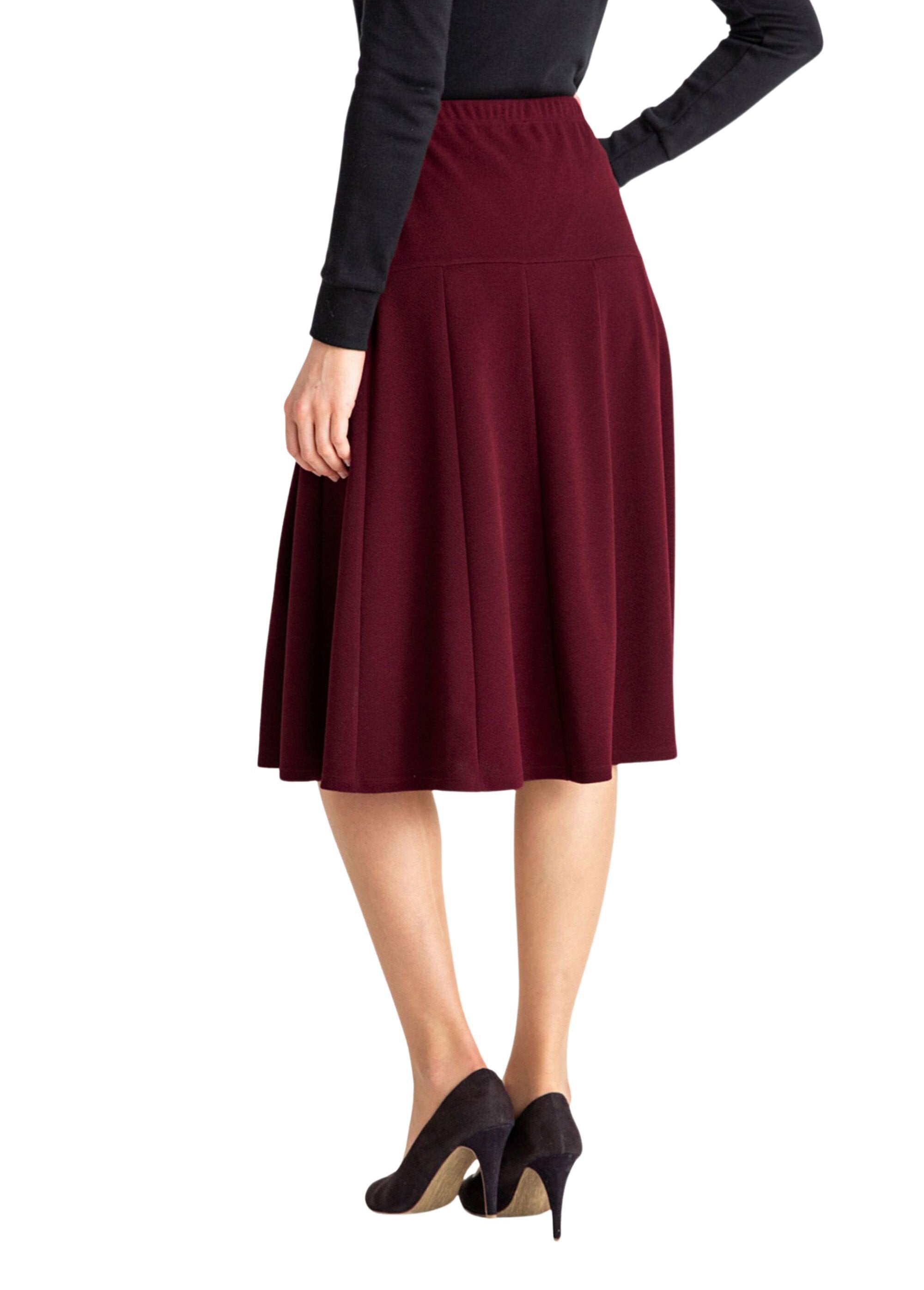 Plain_mid-length_flared_skirt_with_elasticated_waist_Bordeaux_DO1_slim