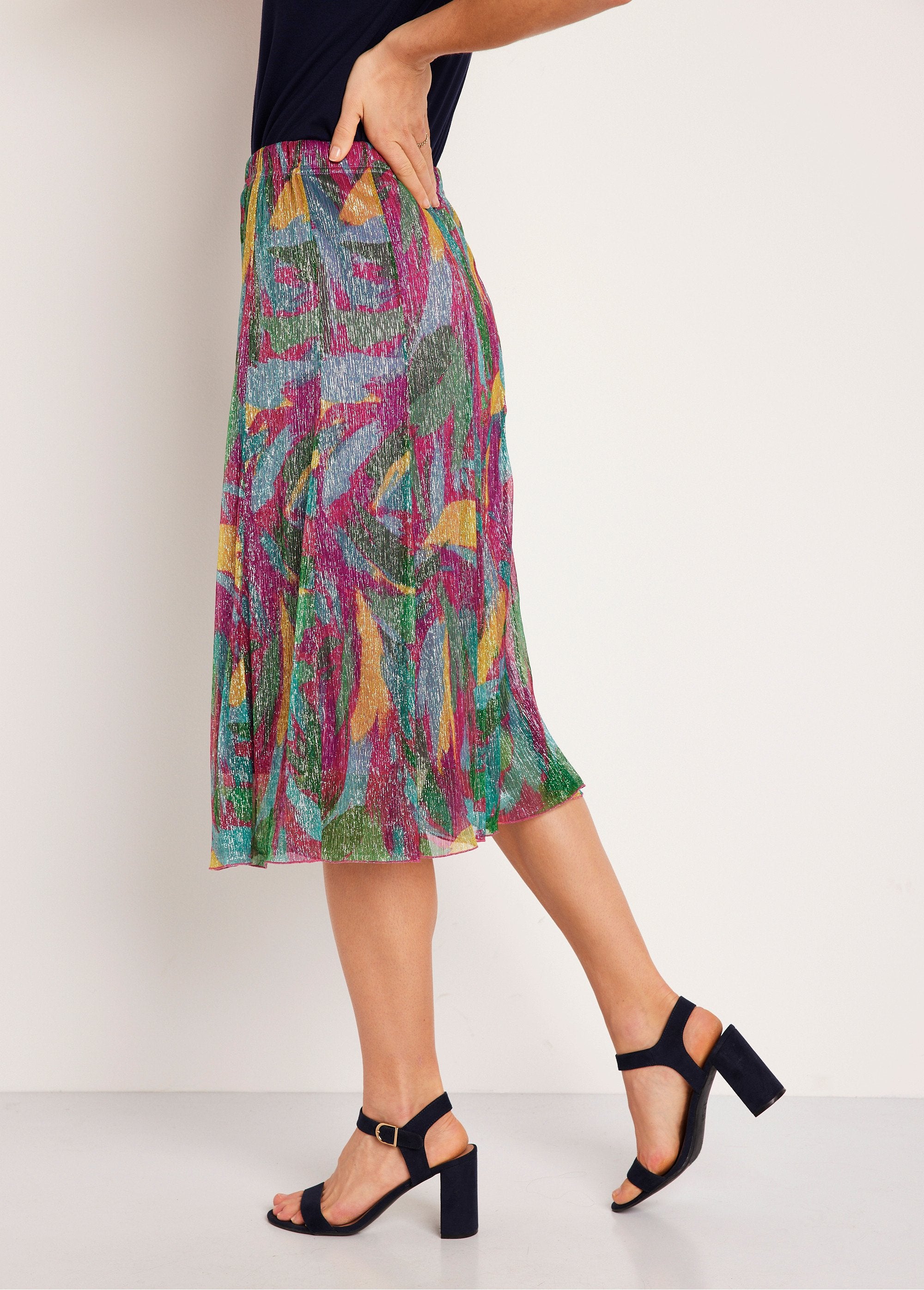 Wide_shiny_printed_mid-length_skirt_Fuchsia_and_green_GA1_slim