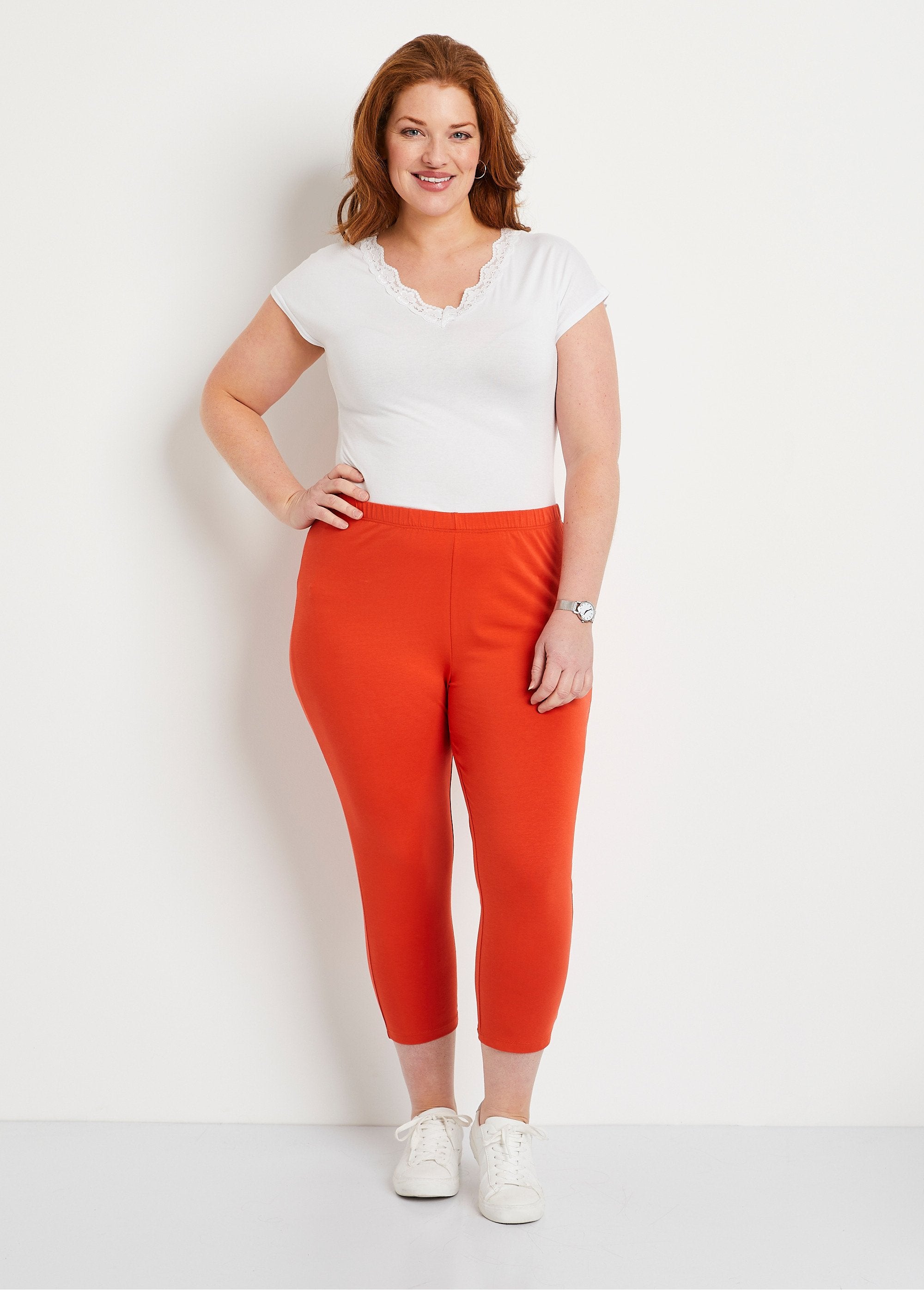 Short_cotton_leggings_with_elasticated_waist_Orange_SF1_curvy