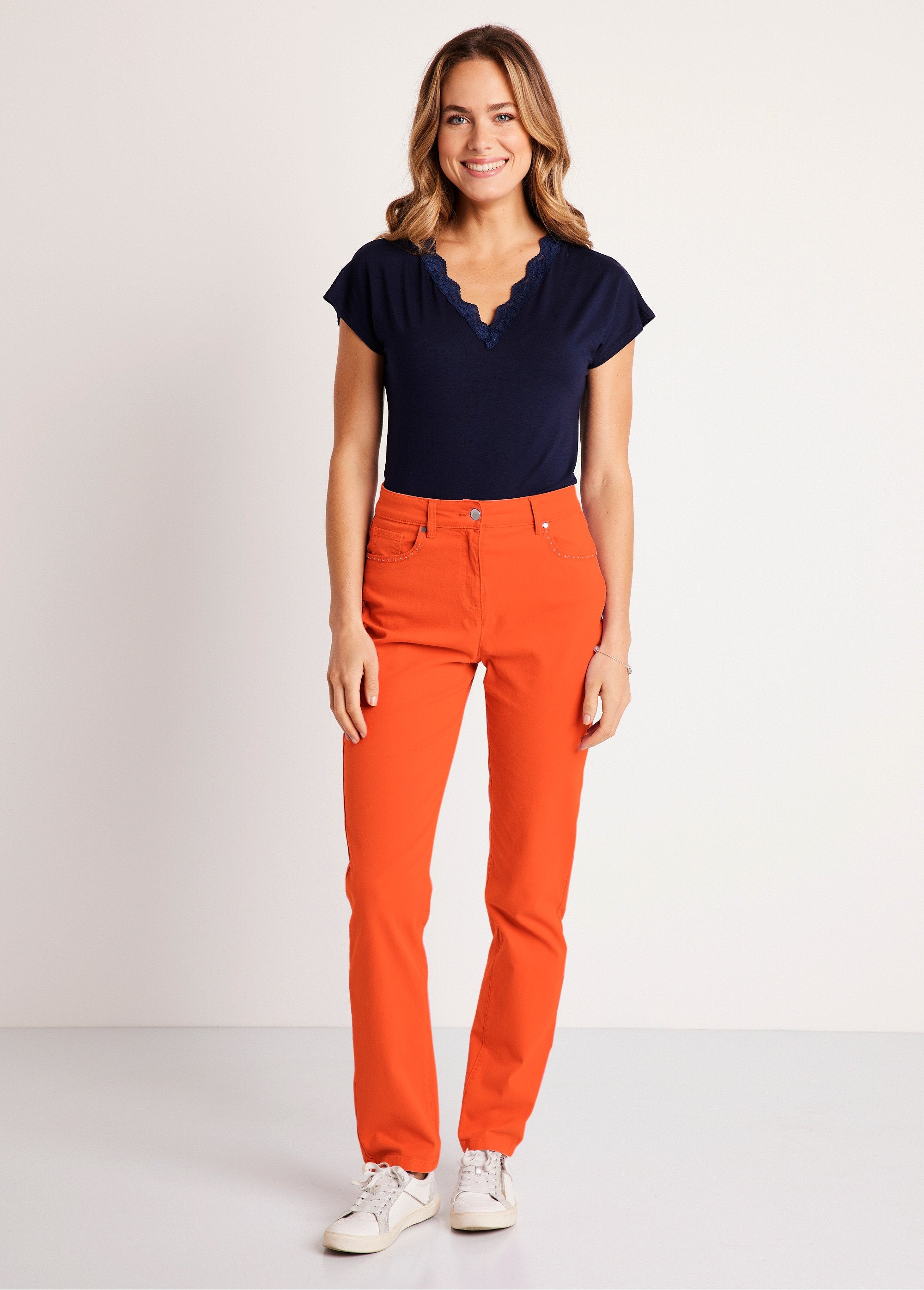 Stretch_cotton_5-pocket_straight_pants_Orange_SF1_slim