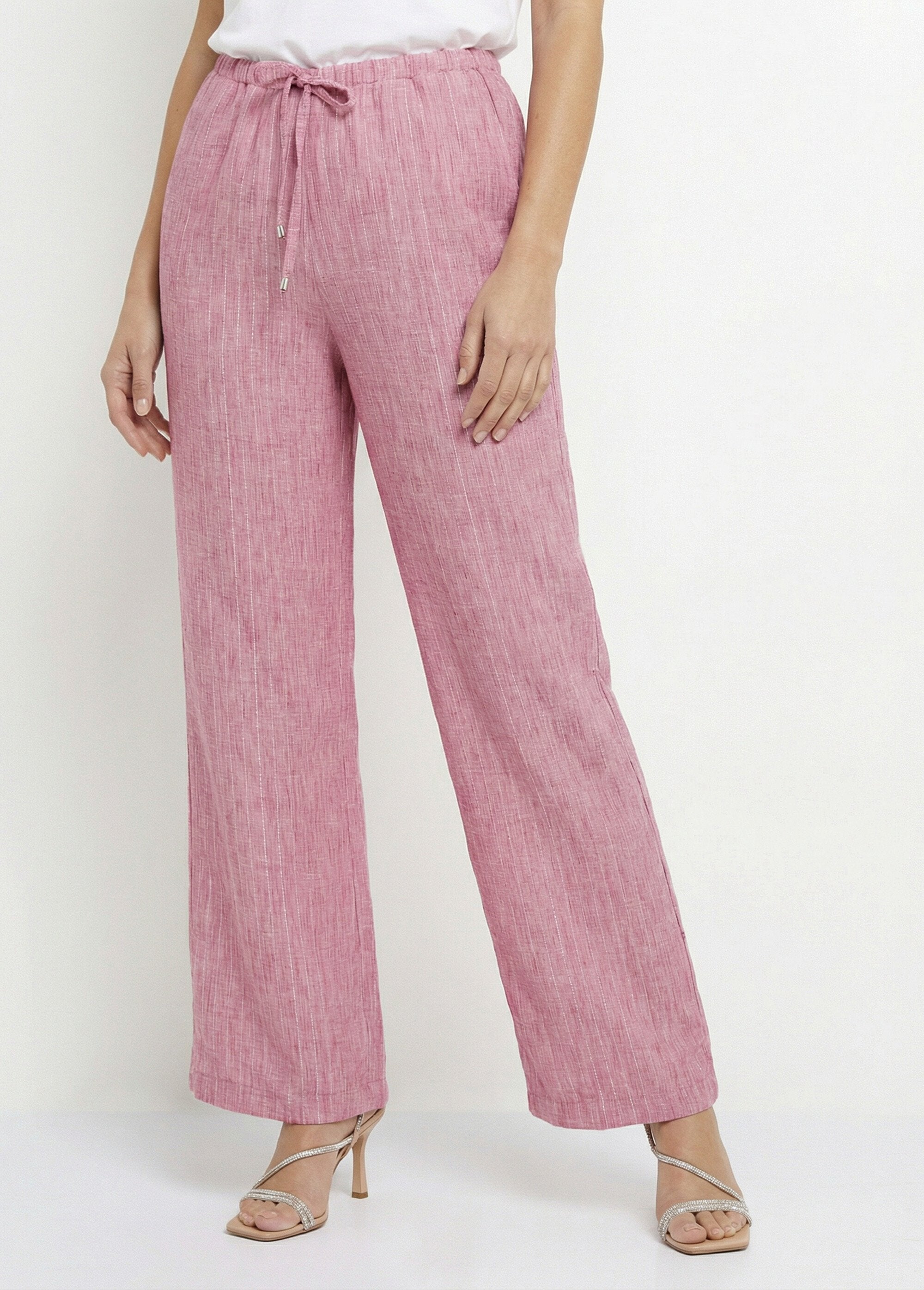 Pantalon_tailleur_rayé_aspect_irrégulier_Framboise_FA1_slim