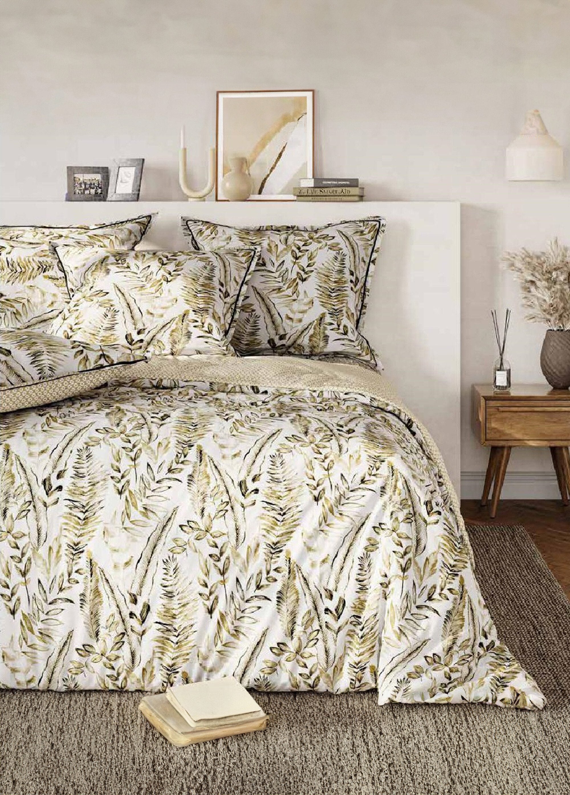 Parure_de_lit_3_pièces_avec_housse_de_couette,_feuillages_Imprime_beige_FA1_slim