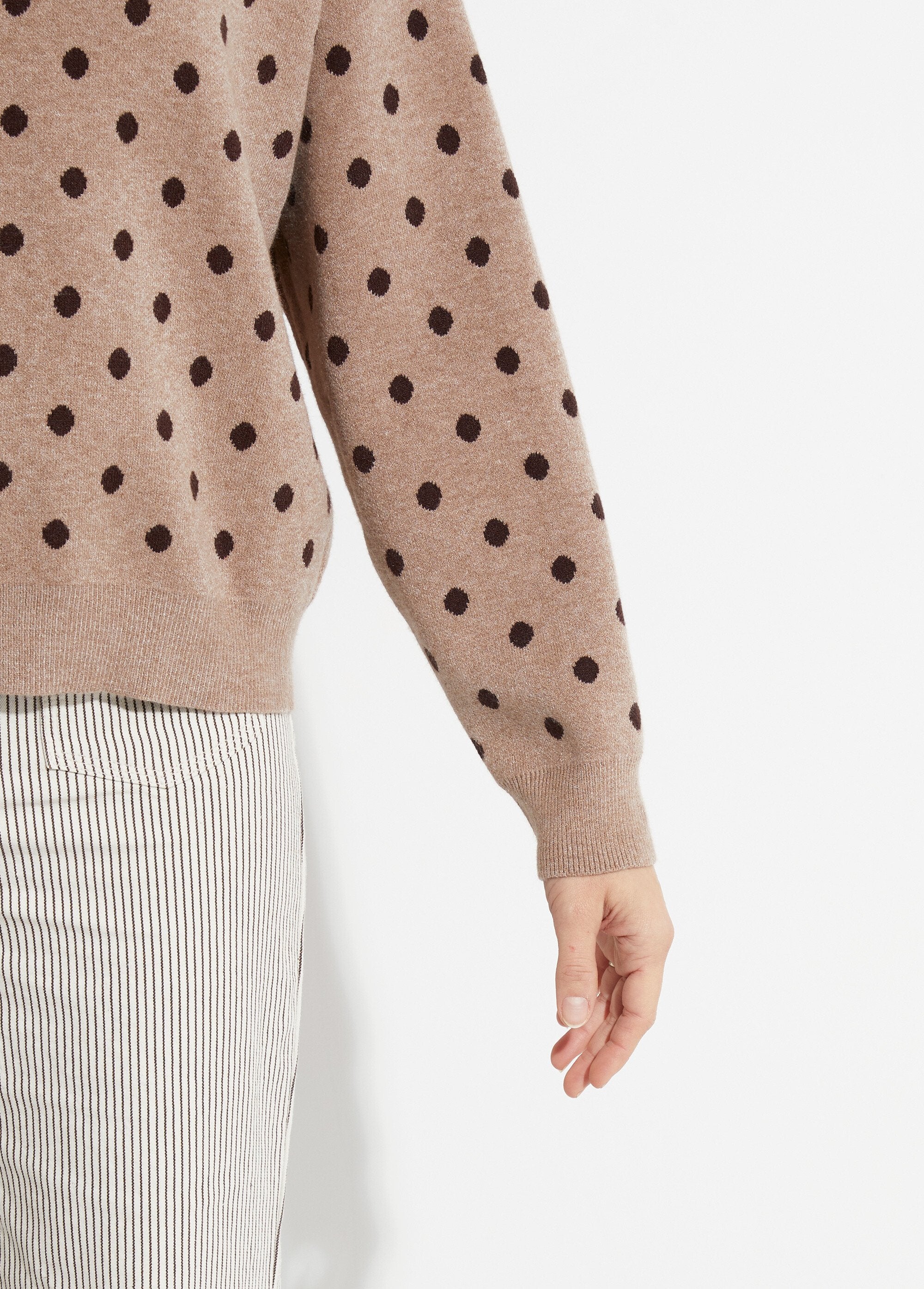 Round_neck_polka_dot_sweater,_jacquard_knit_Mole_DE2_slim