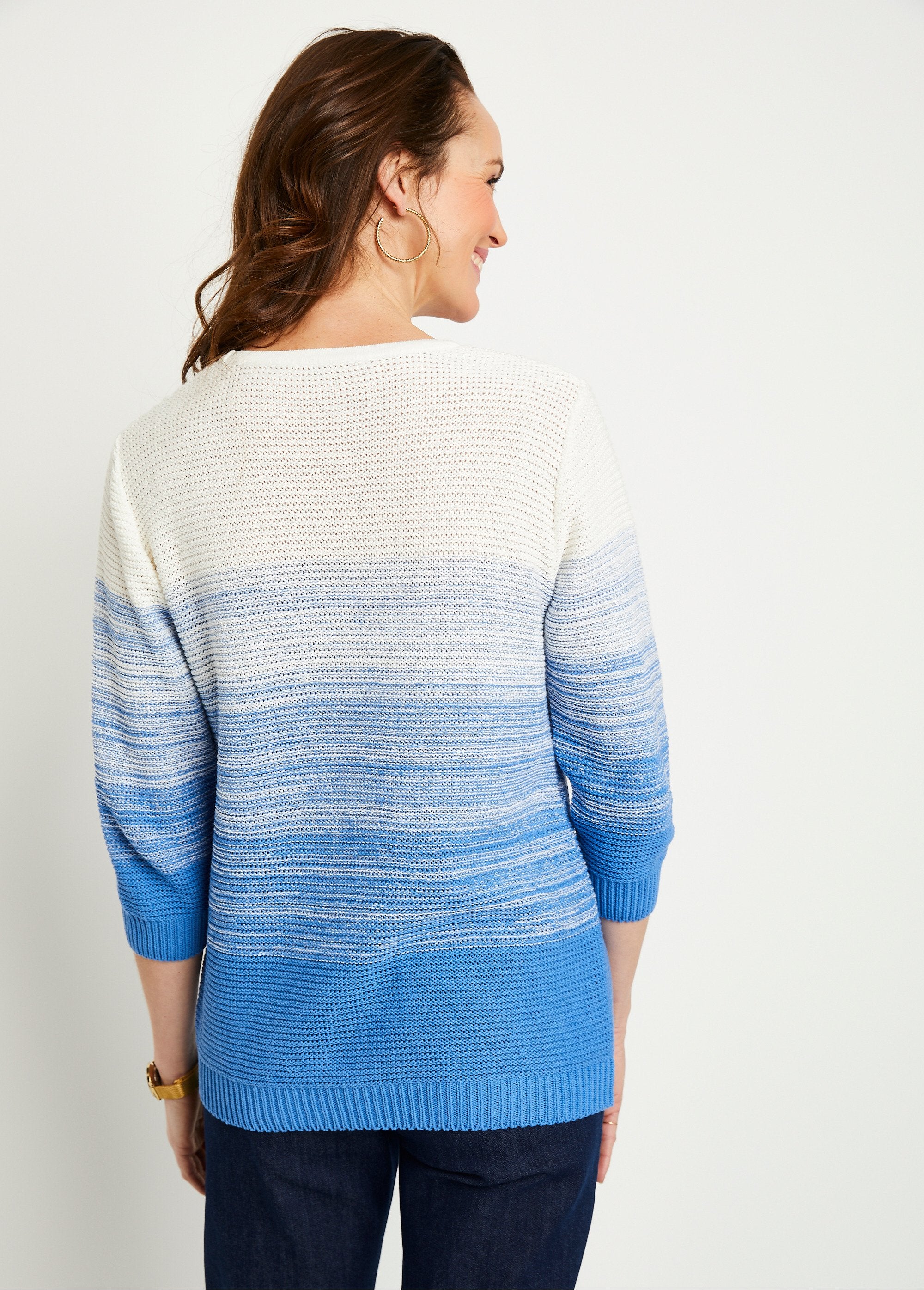 Soft_3/4_sleeve_cotton_sweater_White_and_blue_DO1_slim