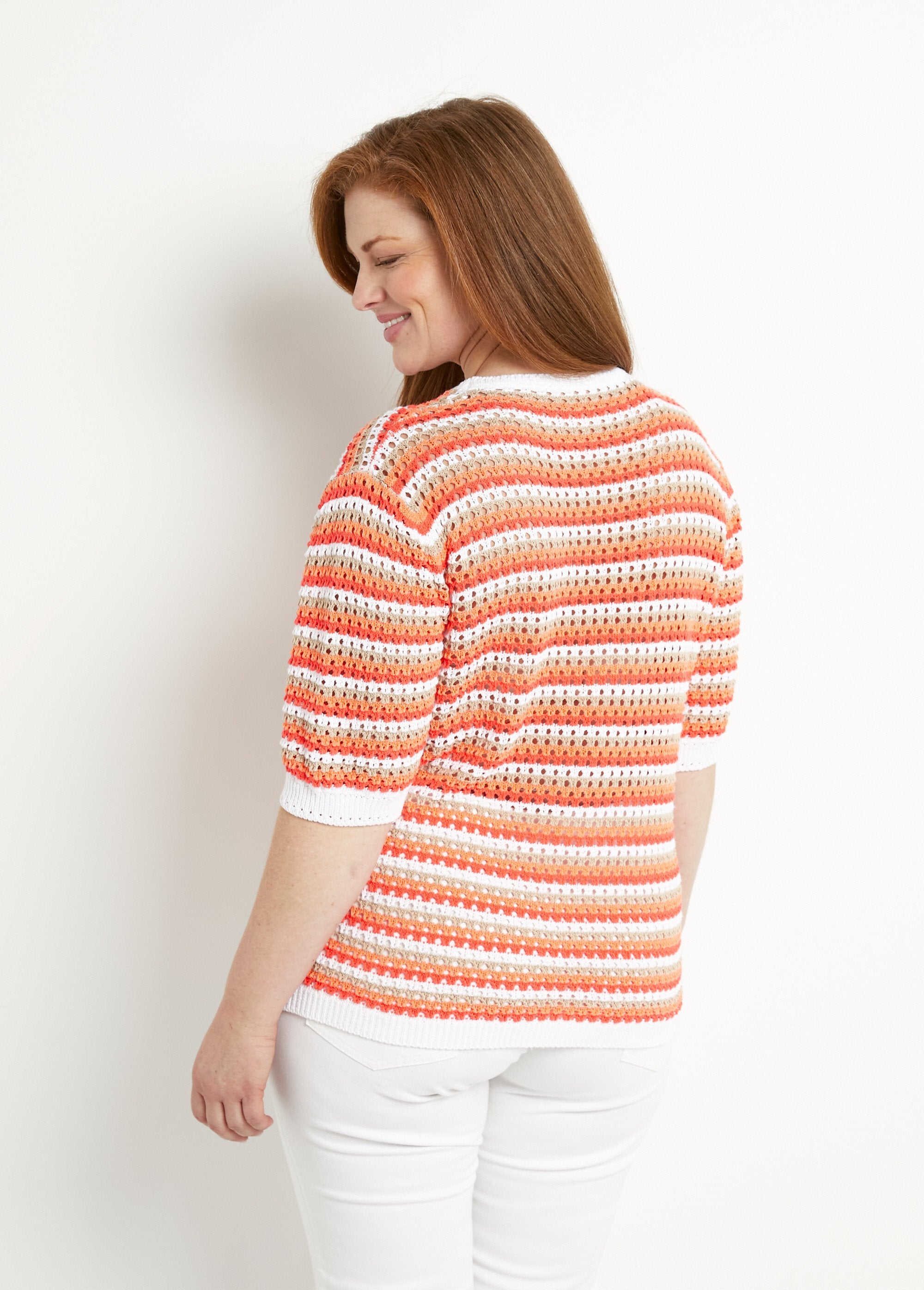 Soft_striped_openwork_short_sleeve_sweater_Coral_ray_DO1_curvy