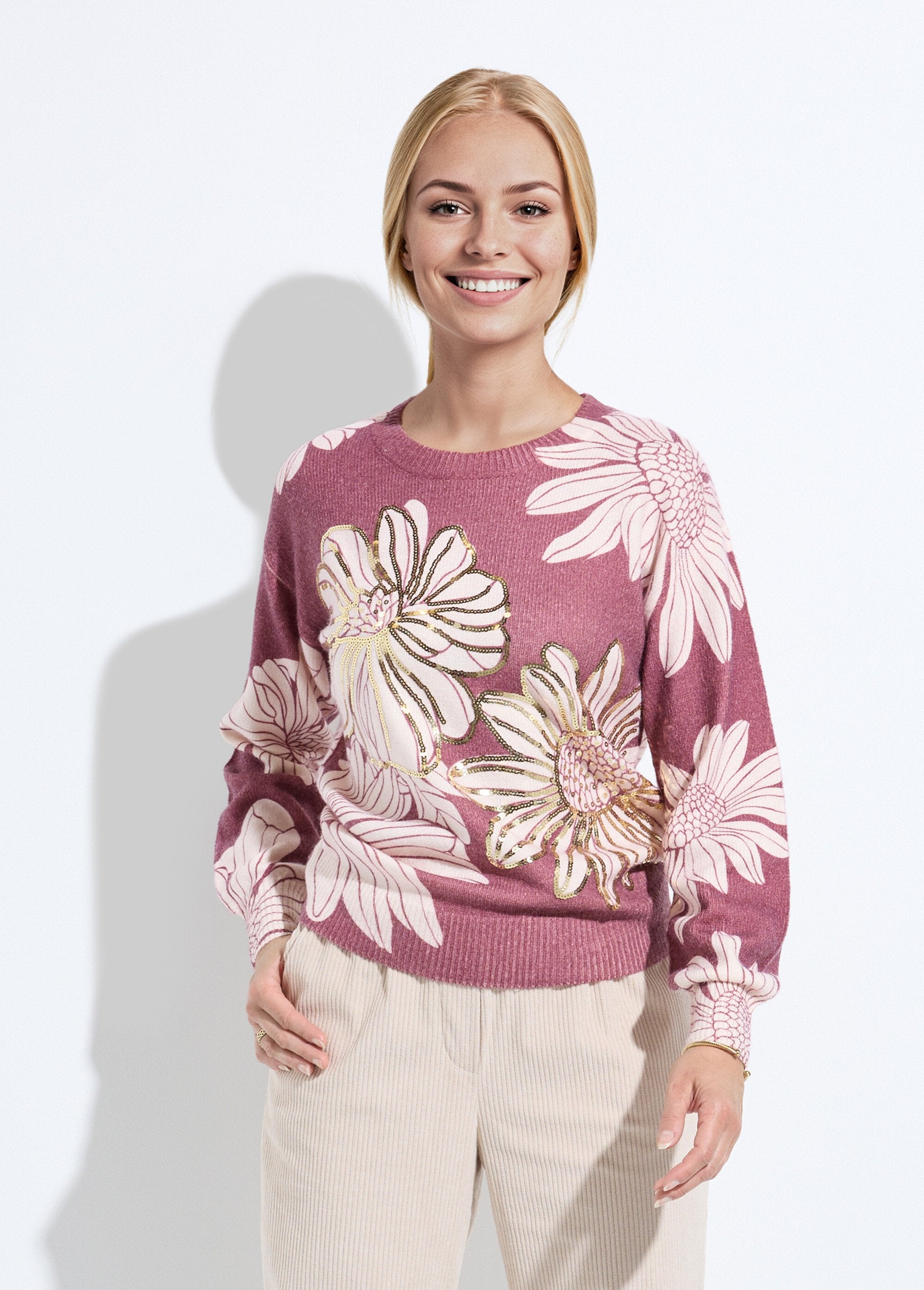 Fine_flower_print_sequin_sweater_with_round_neck_Garnet_FA1_slim