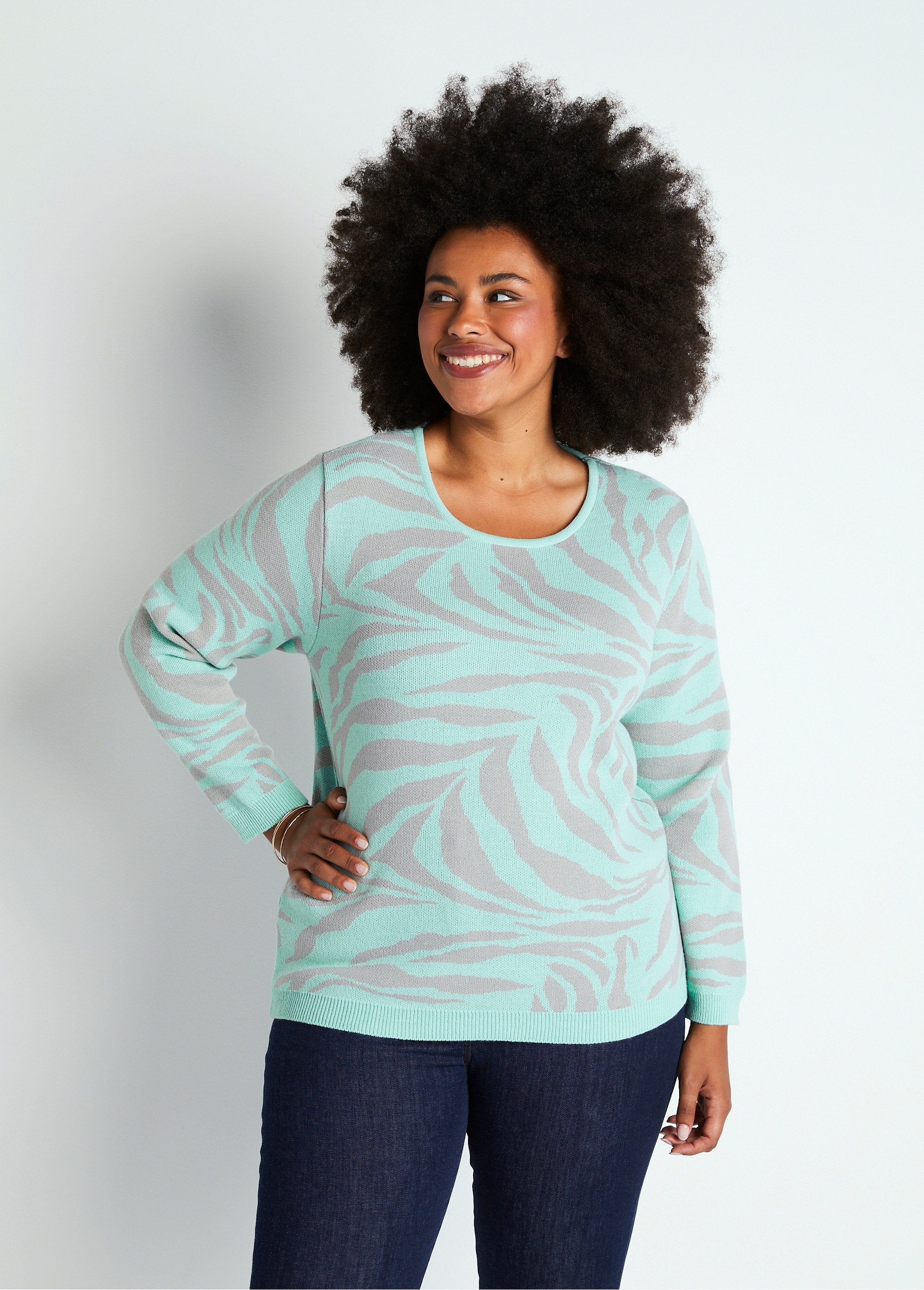 Soft_zebra_jacquard_round_neck_sweater_Onyx_and_gray_FA1_curvy