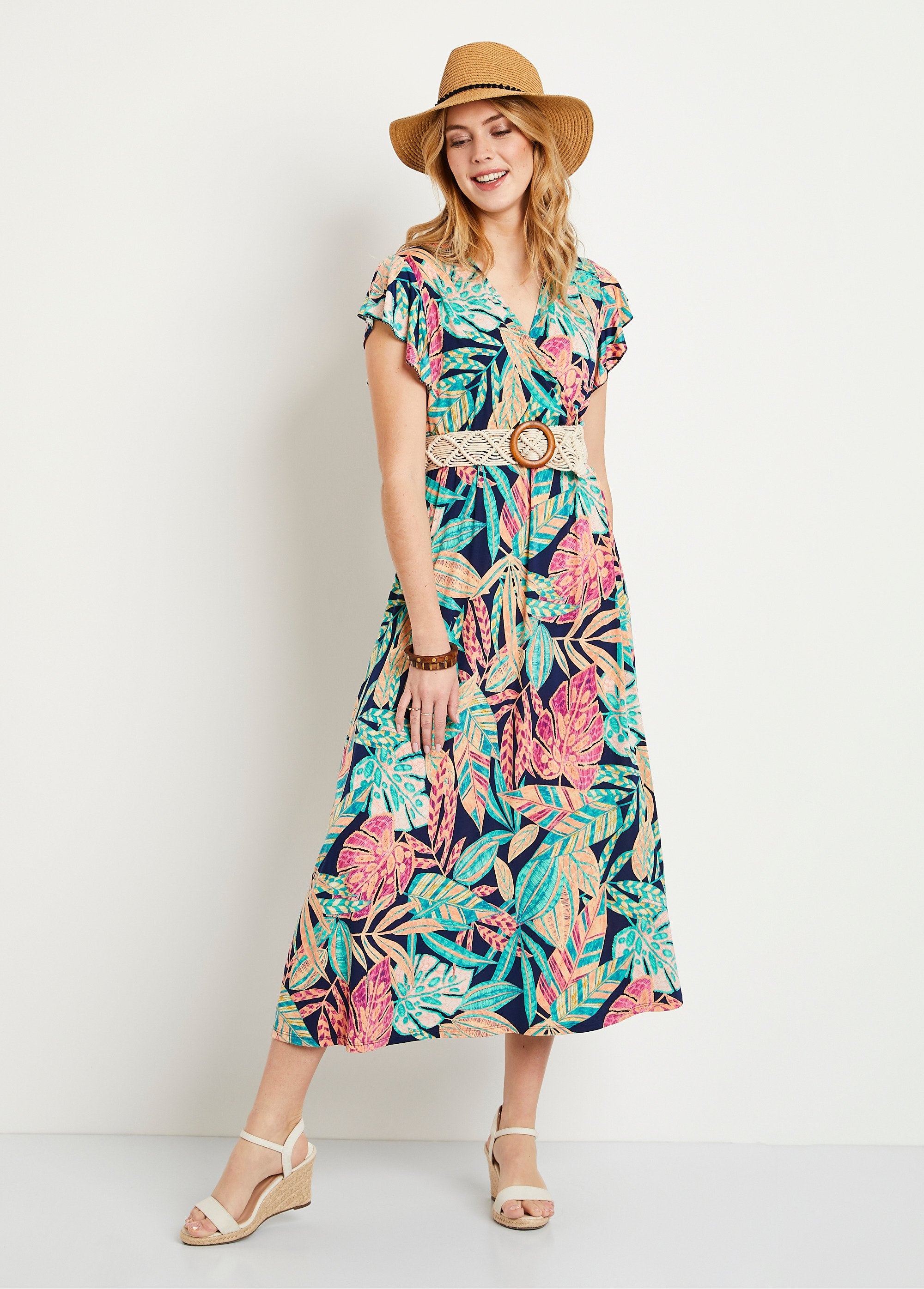 Long_foliage_wrap_dress_Green_and_pink_FA2_slim