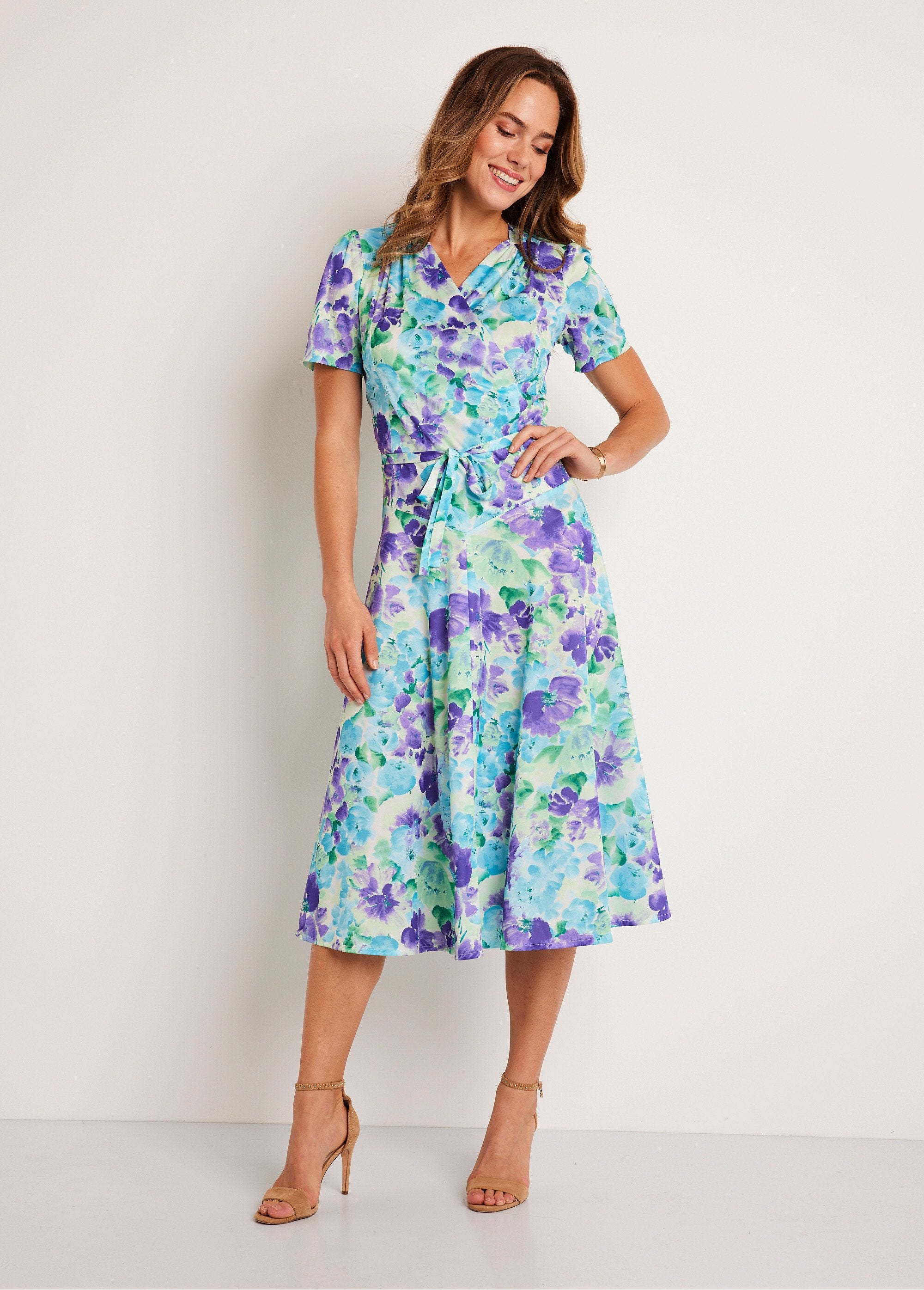 Mid-length_floral_wrap_dress_Green_and_purple_FA1_slim