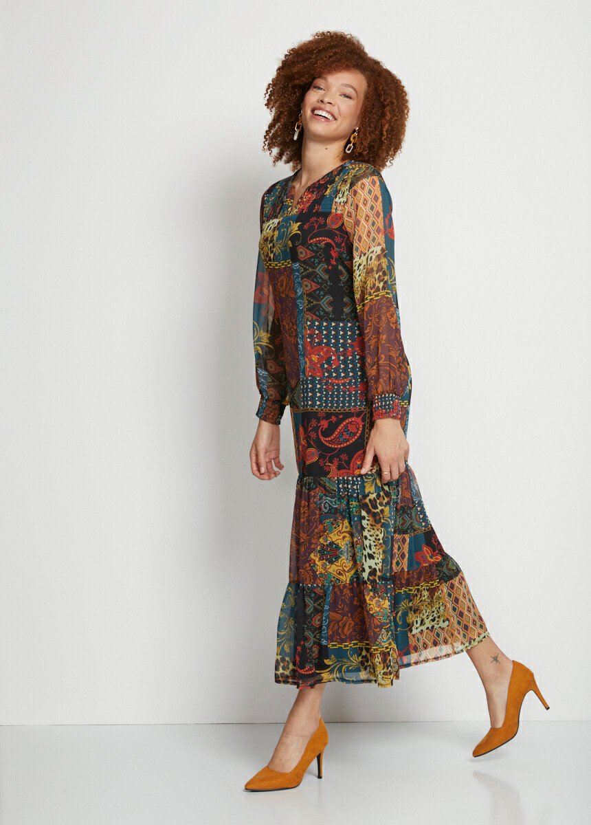 Patchwork_print_ruffled_long_dress_Multicolor_print_SF1_slim