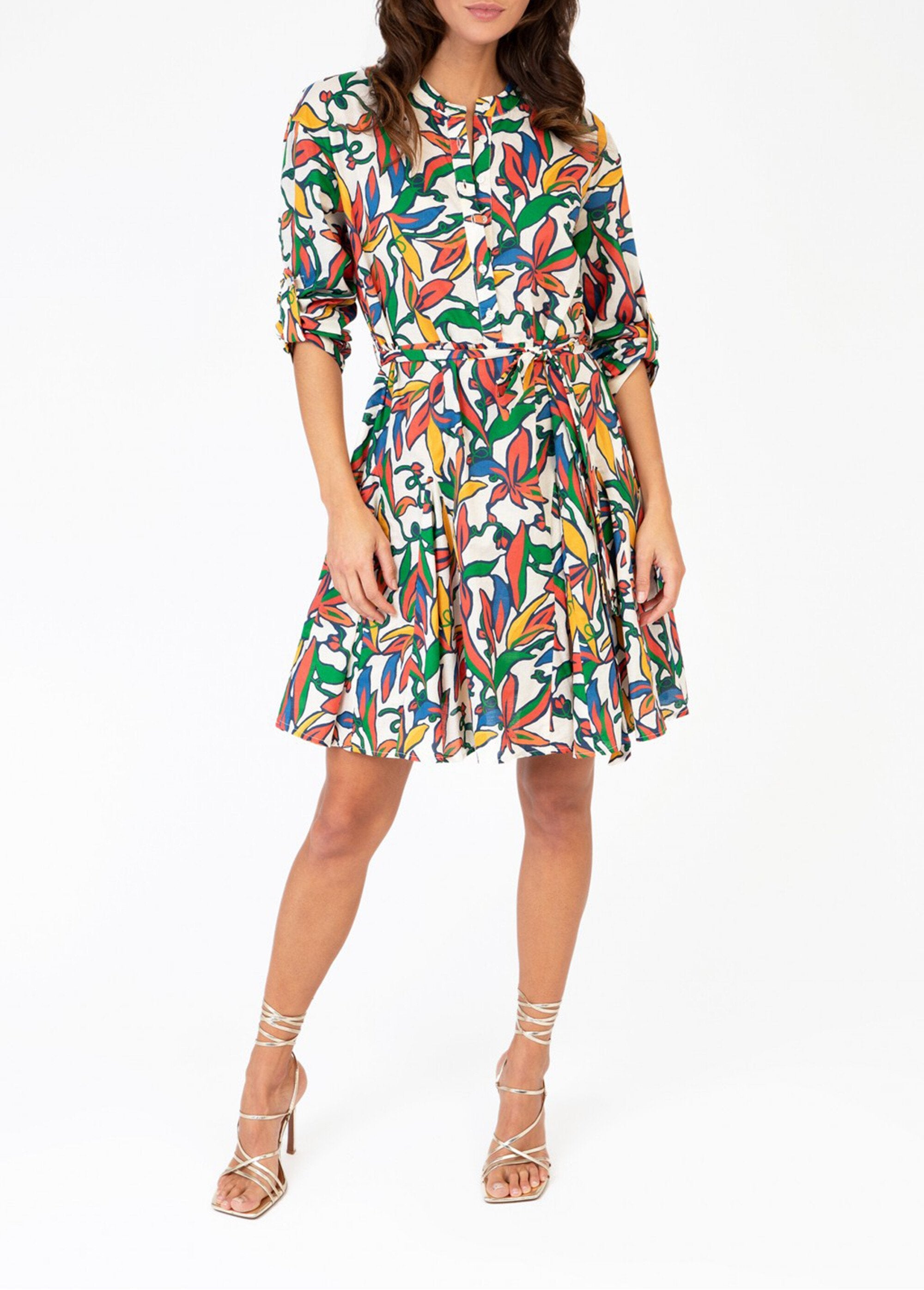 Short_colorful_print_dress_with_belt_Ecru_print_FA1_slim