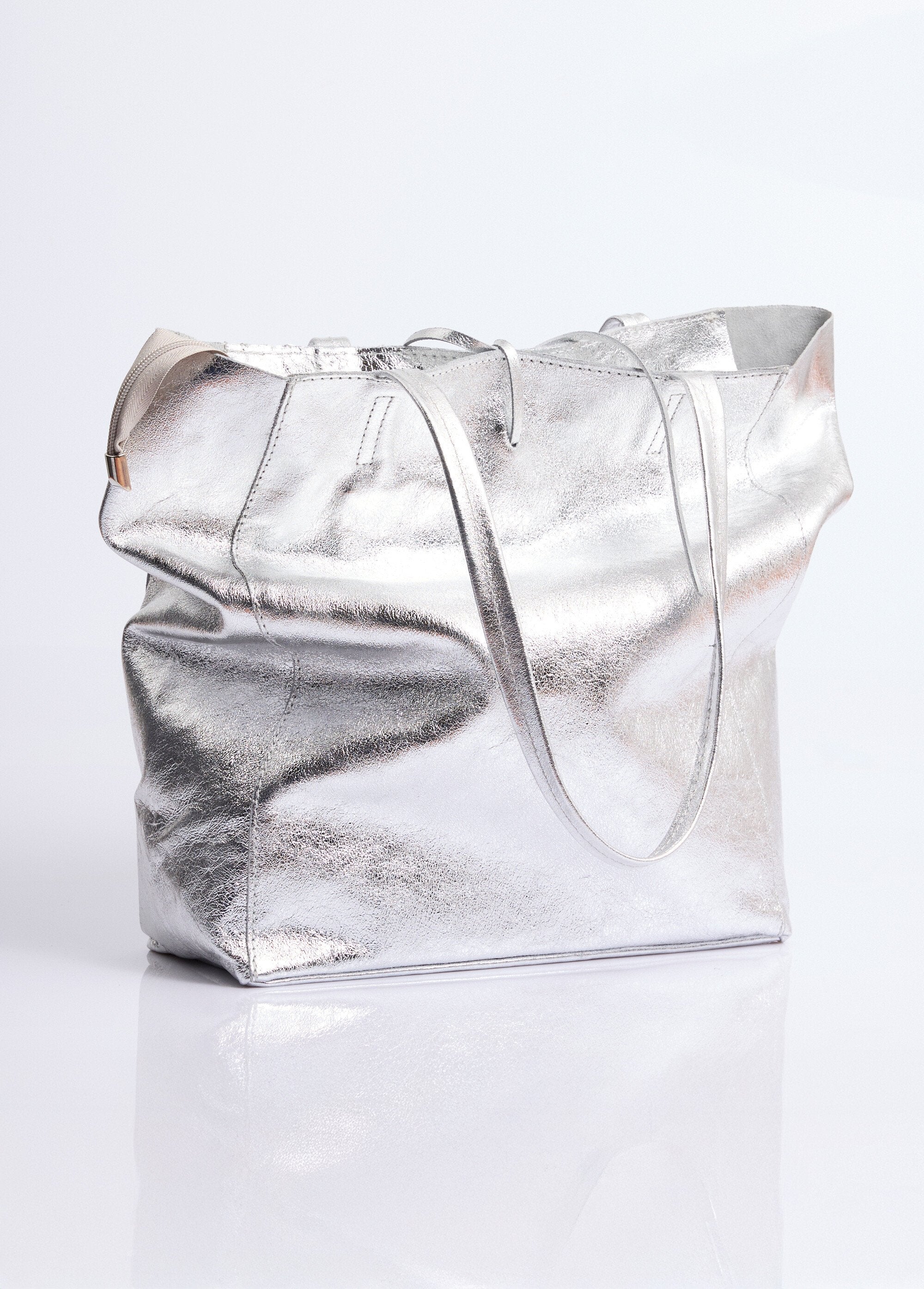 Genuine_leather_shopping_bag_Silver_FA1_slim