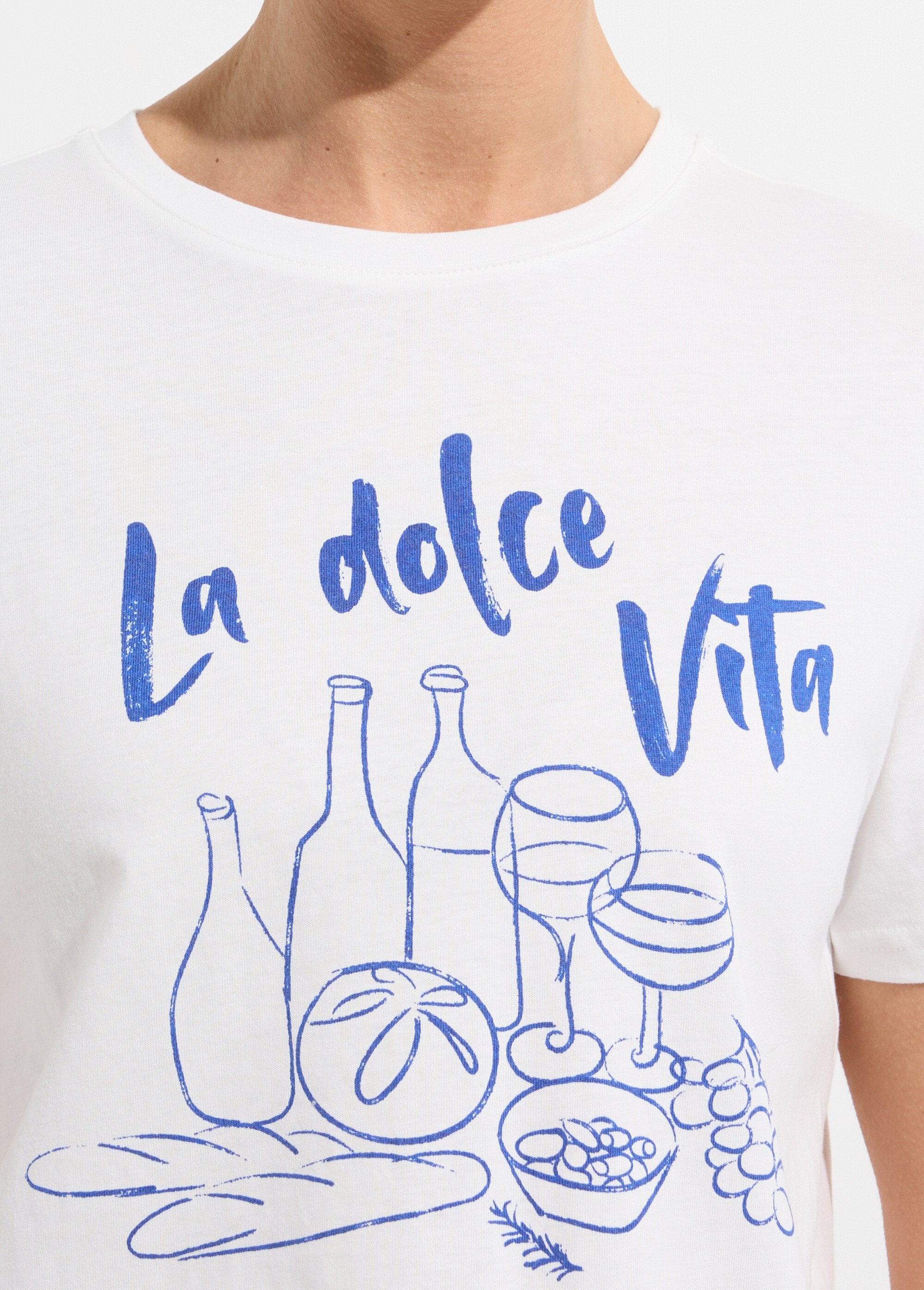 T-shirt_coton_inscription_Dolce_Vita_Blanc_DE1_slim