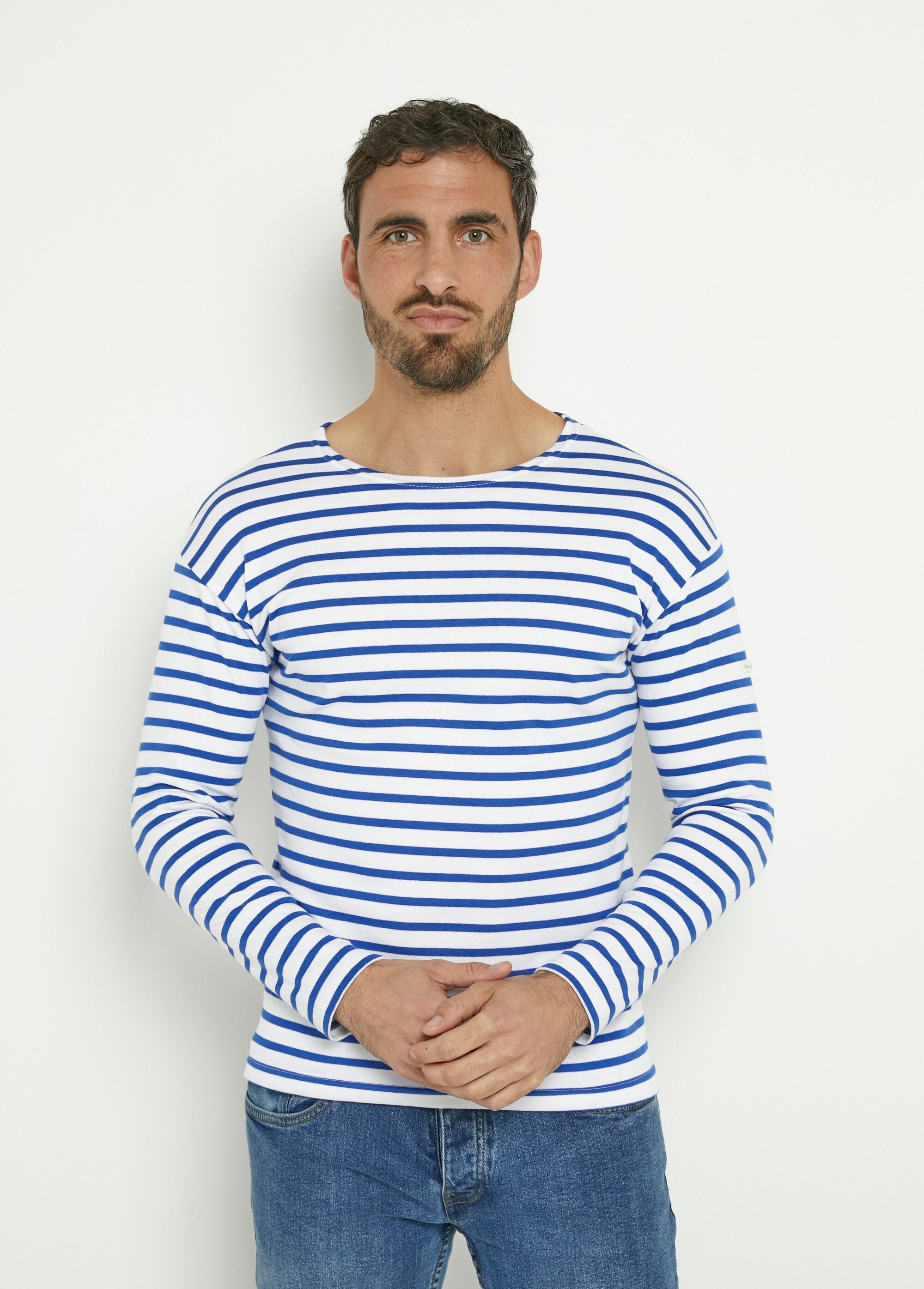 Long-sleeved_striped_sailor_T-shirt_Blanc_et_royal_FA1_slim