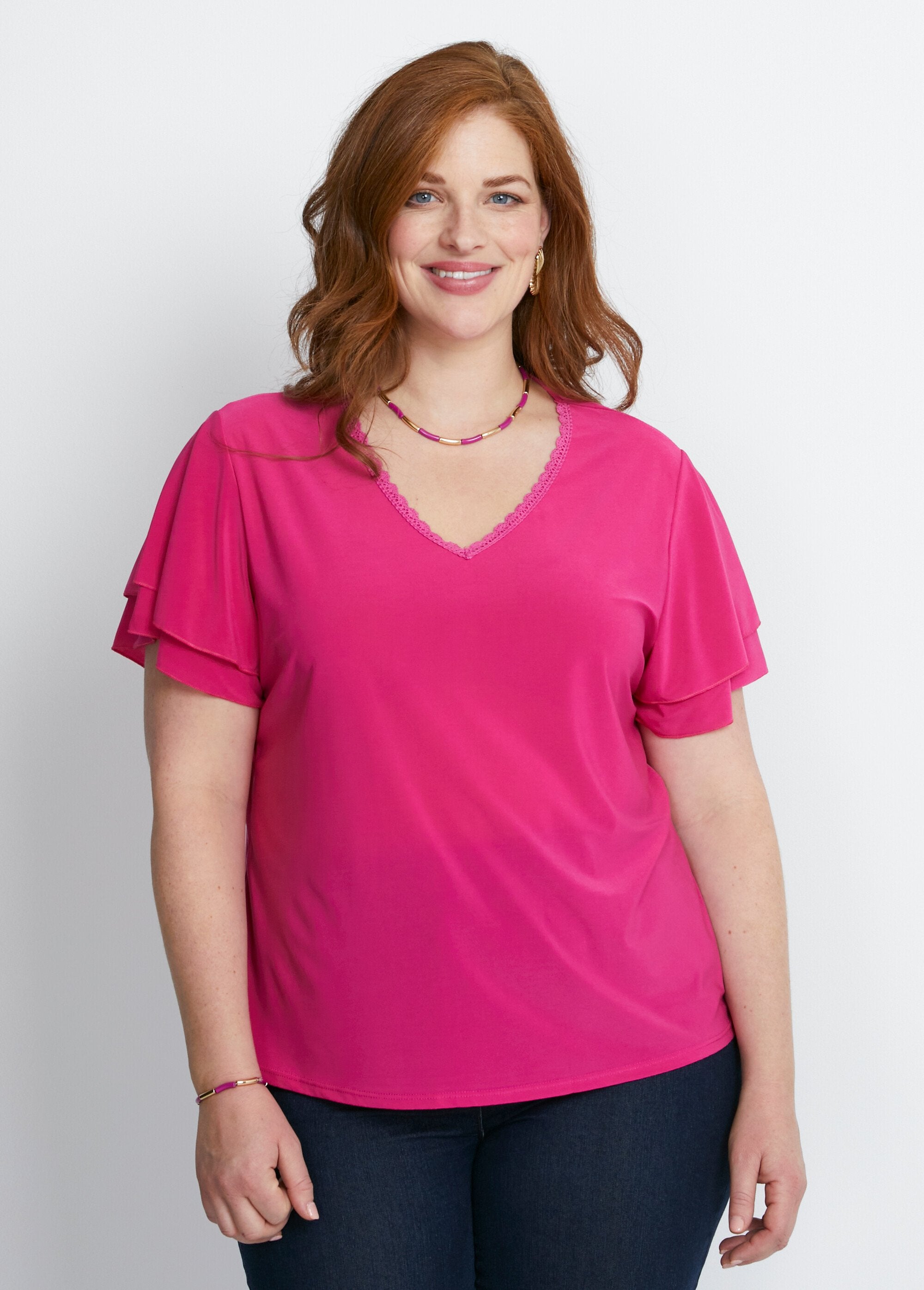 Short-sleeved_ruffled_t-shirt_Plain_fuchsia_FA1_curvy