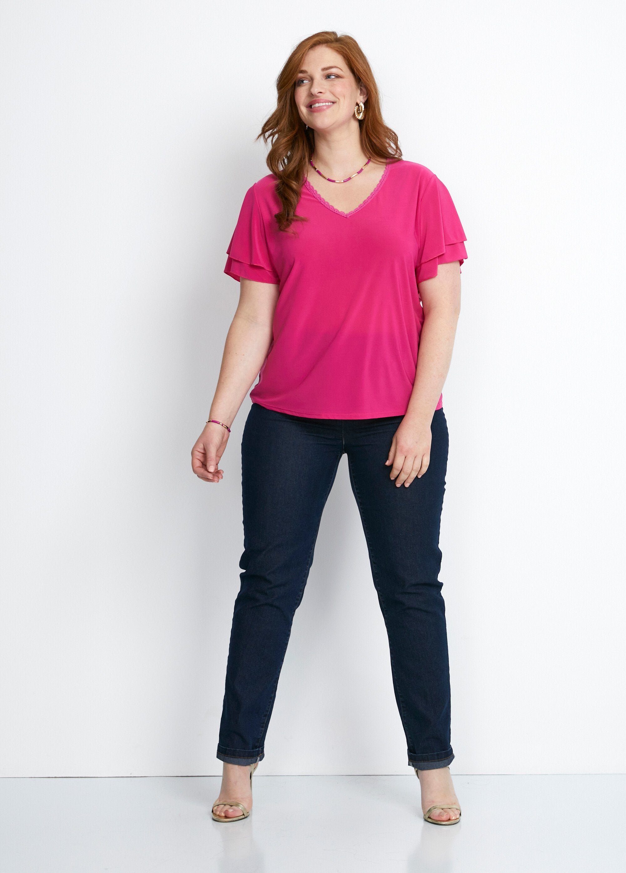 Short-sleeved_ruffled_t-shirt_Plain_fuchsia_SF1_curvy