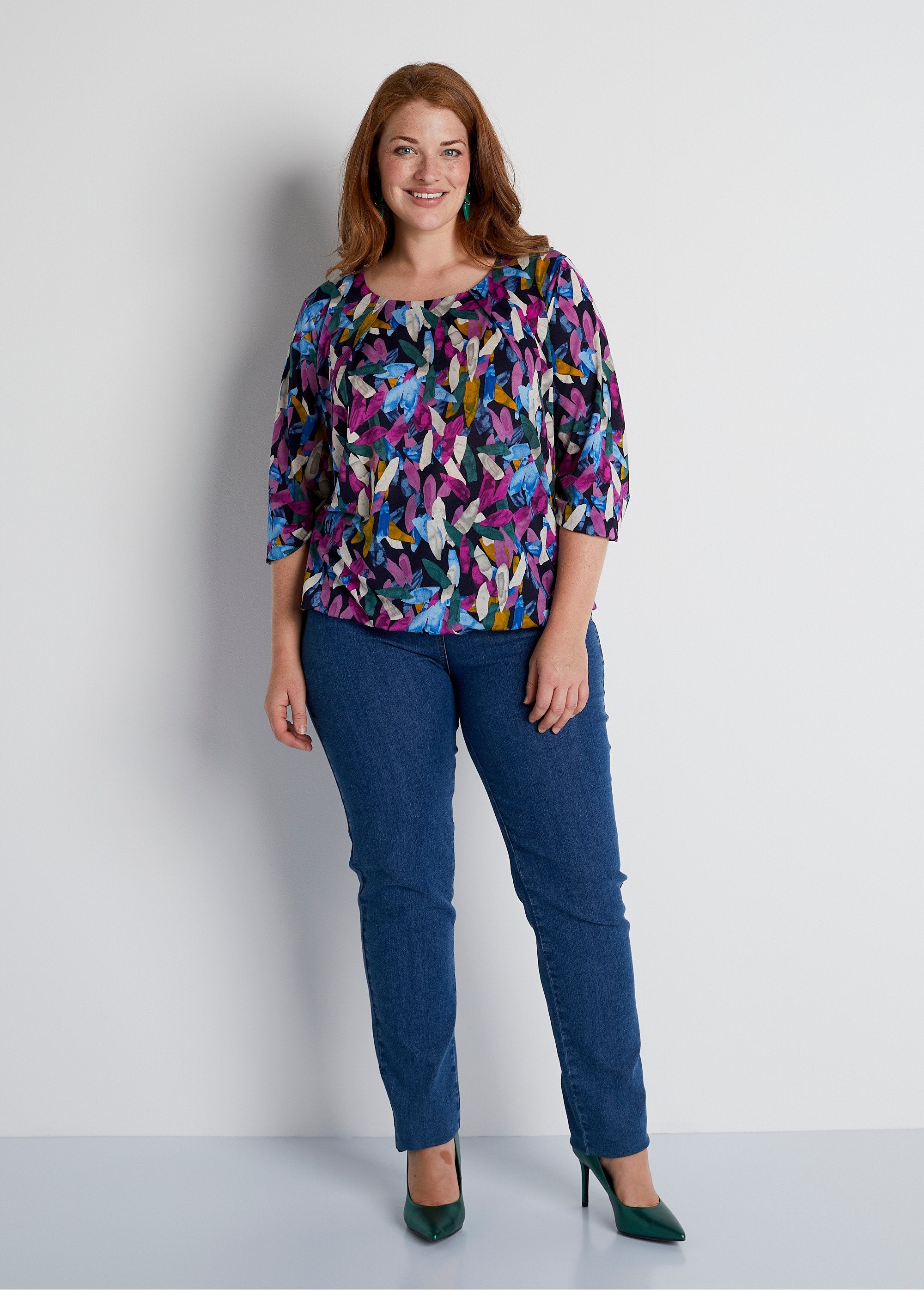 3/4_sleeve_blousant_tunic_t-shirt_Parma_print_SF1_curvy