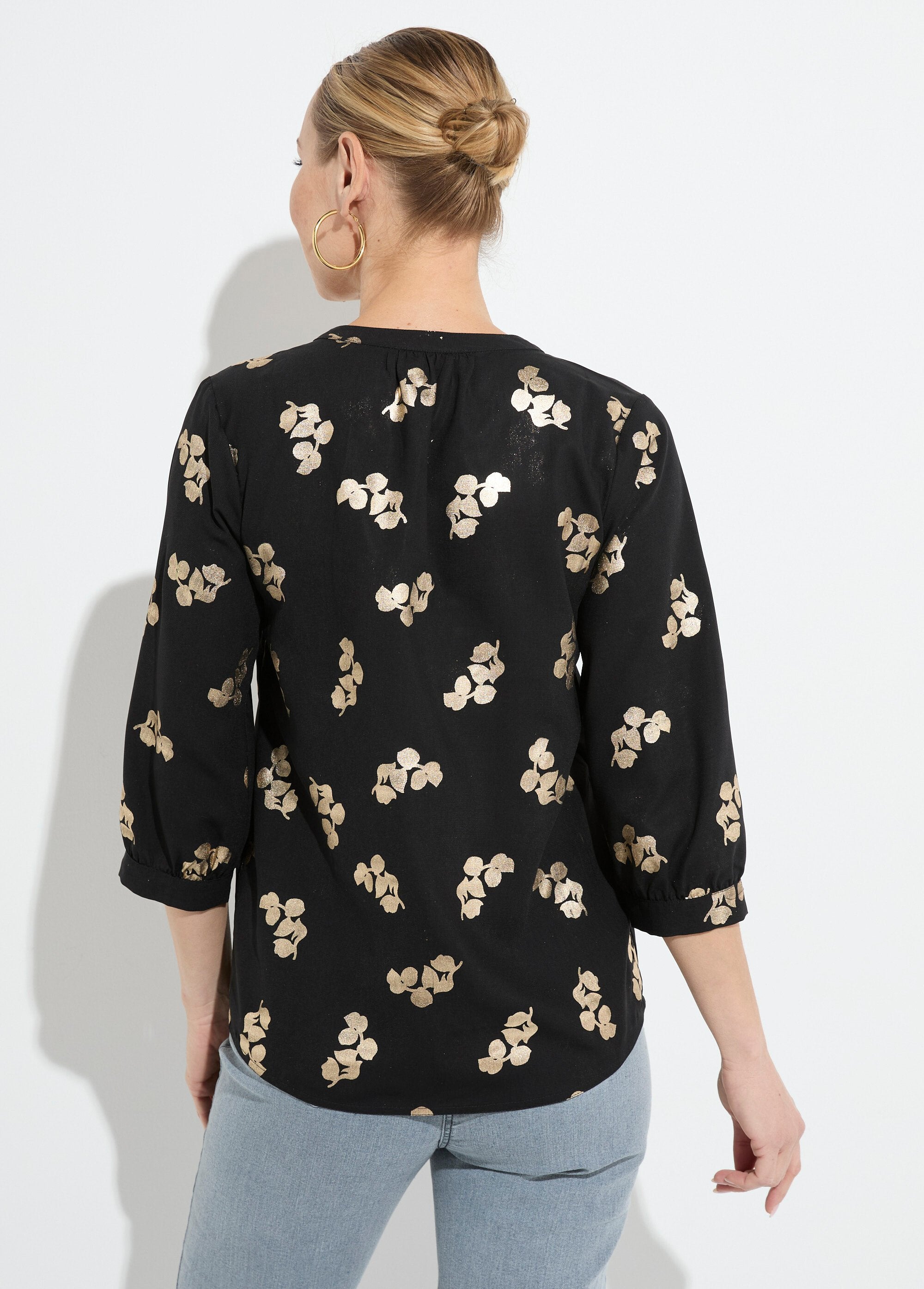 Loose-fitting_button-down_tunic_with_3/4-length_sleeves_Black_DO1_slim