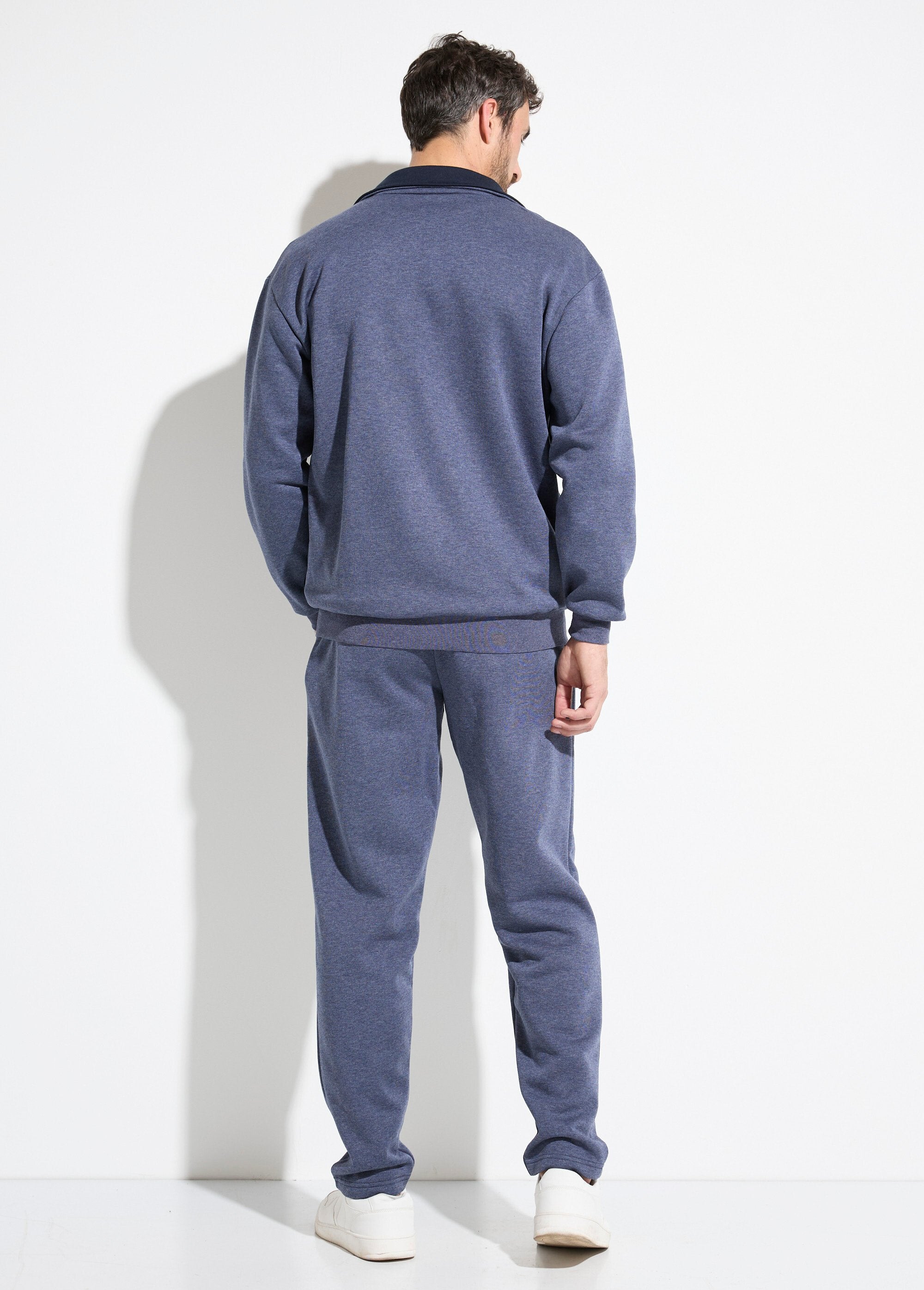 Veste_de_détente_zippée_molleton_coton_bicolore_Bleu_grise_et_marine_DO1_slim